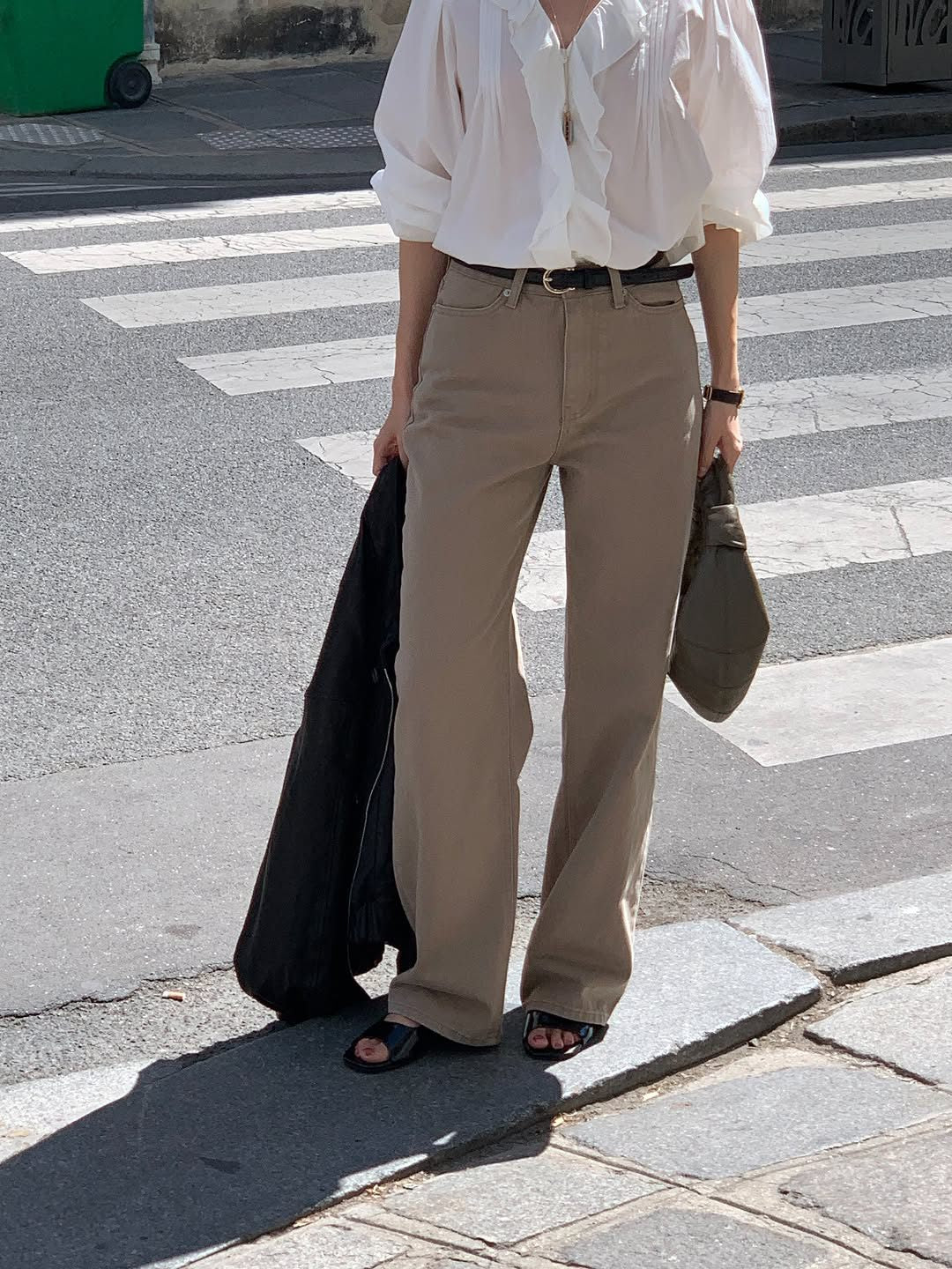 Marais vintage washing cotton pants-3col