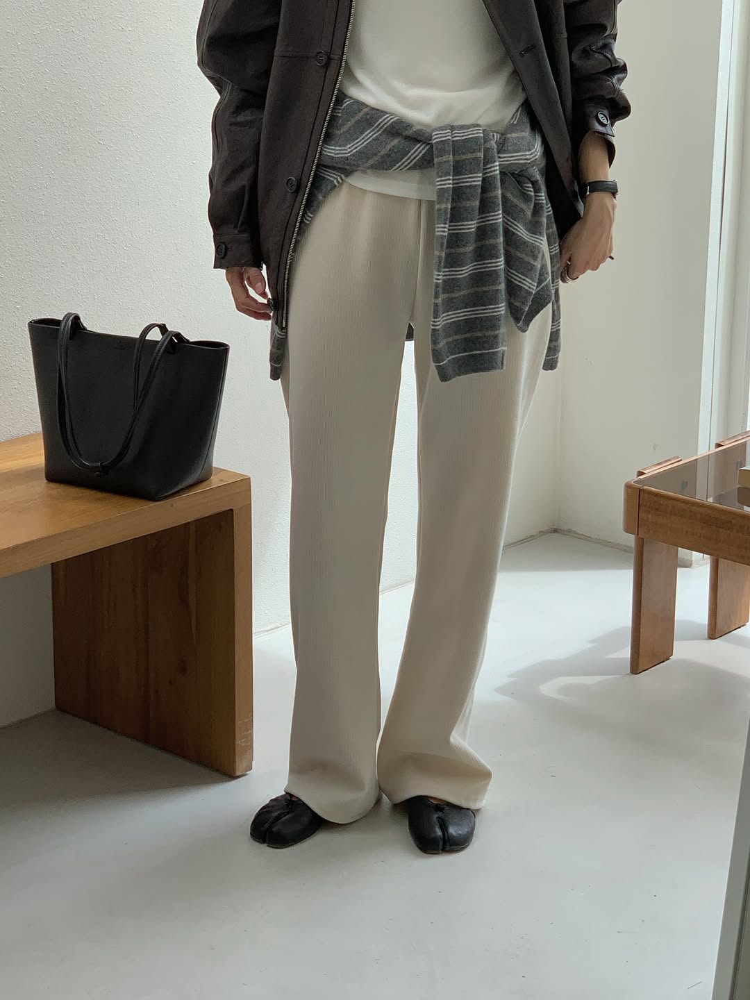 Velour corduroy banding pants-4col