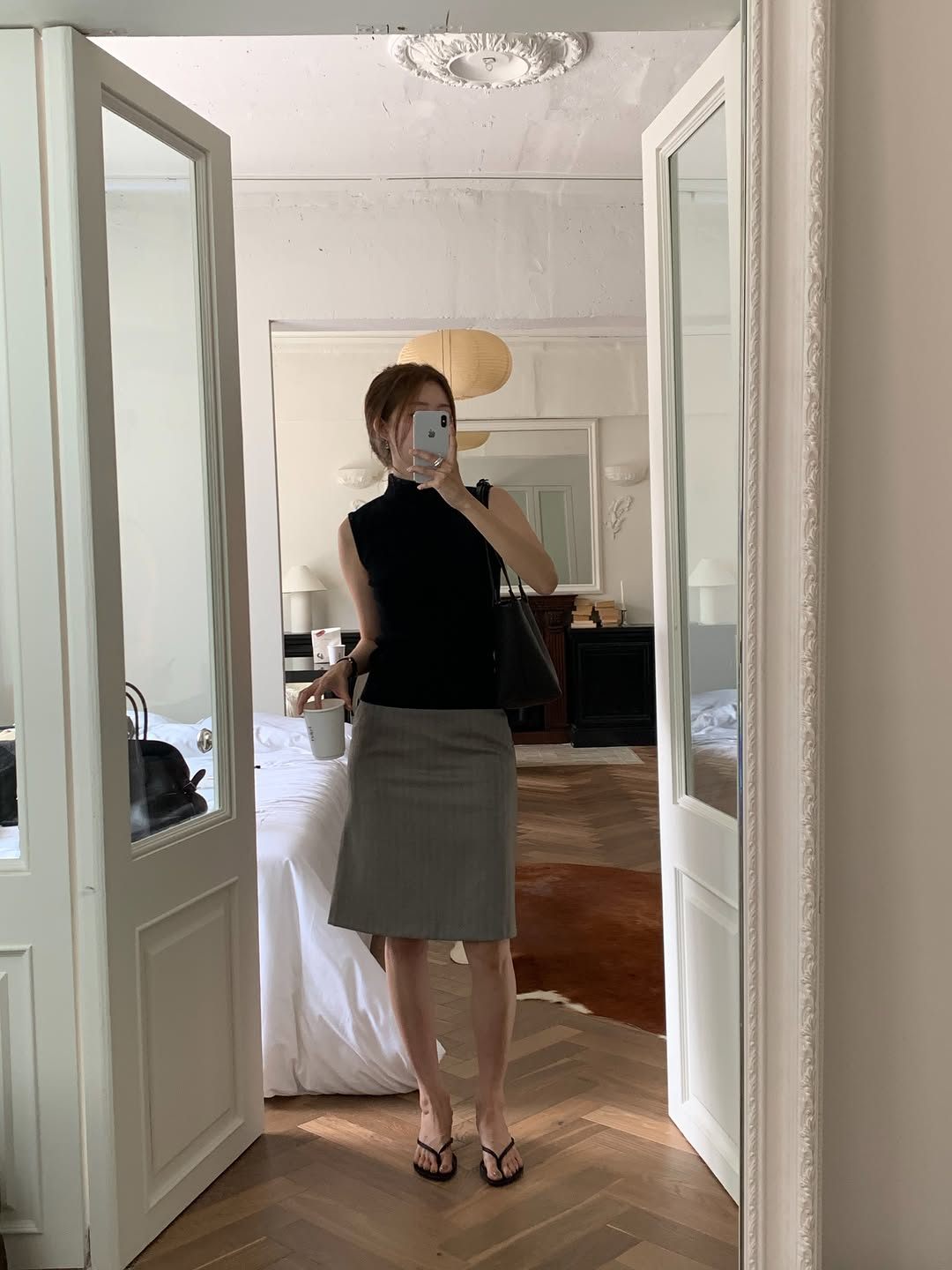 Noel A-line midi skirt-3col