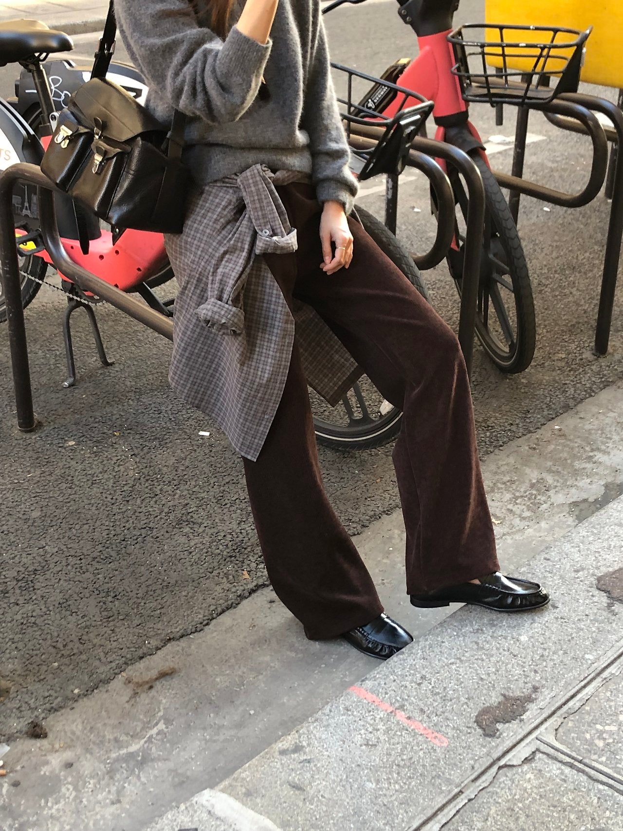 Velour corduroy banding pants-4col