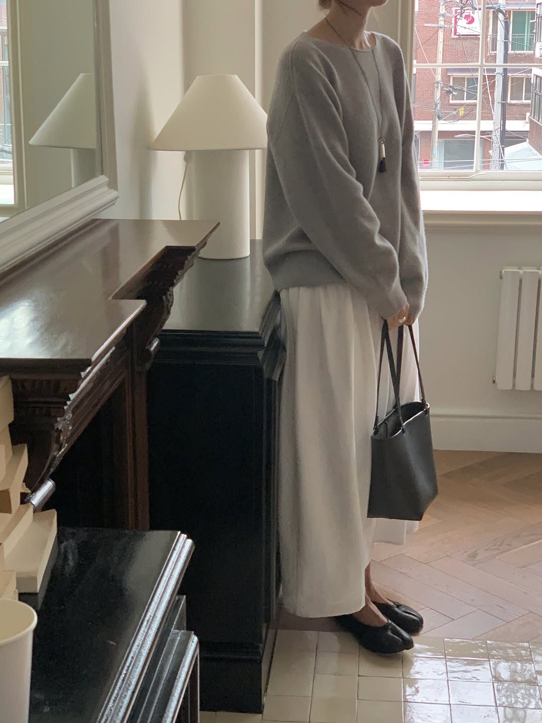 Bern volume shirring long skirt