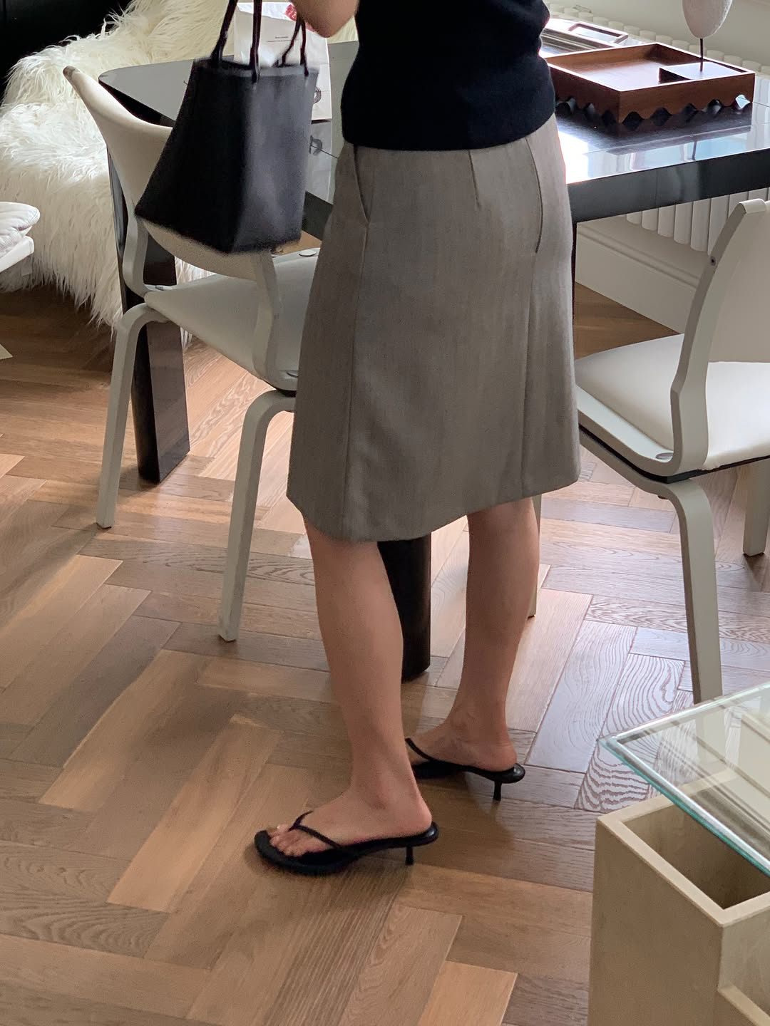 Noel A-line midi skirt-3col