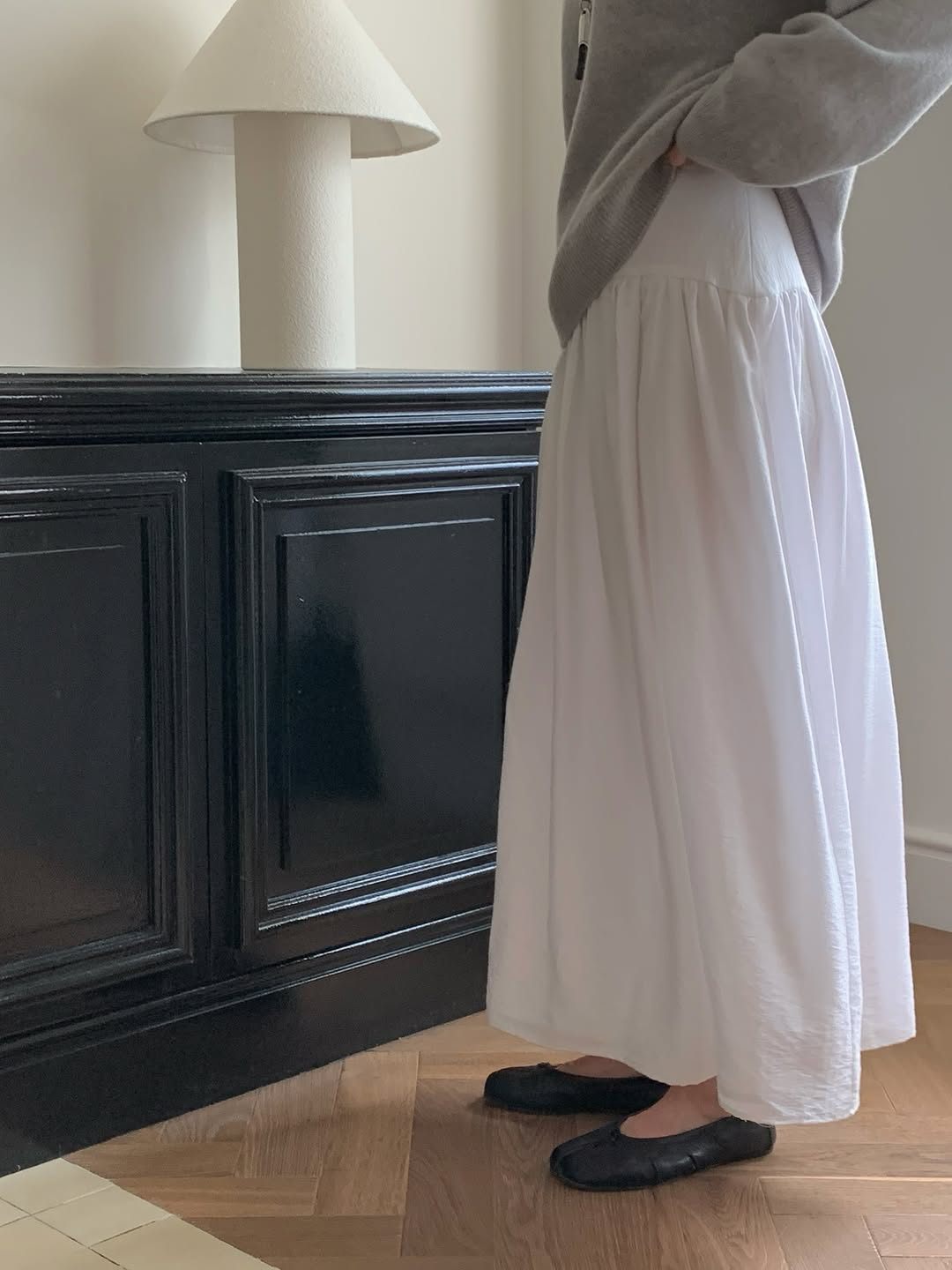 Bern volume shirring long skirt