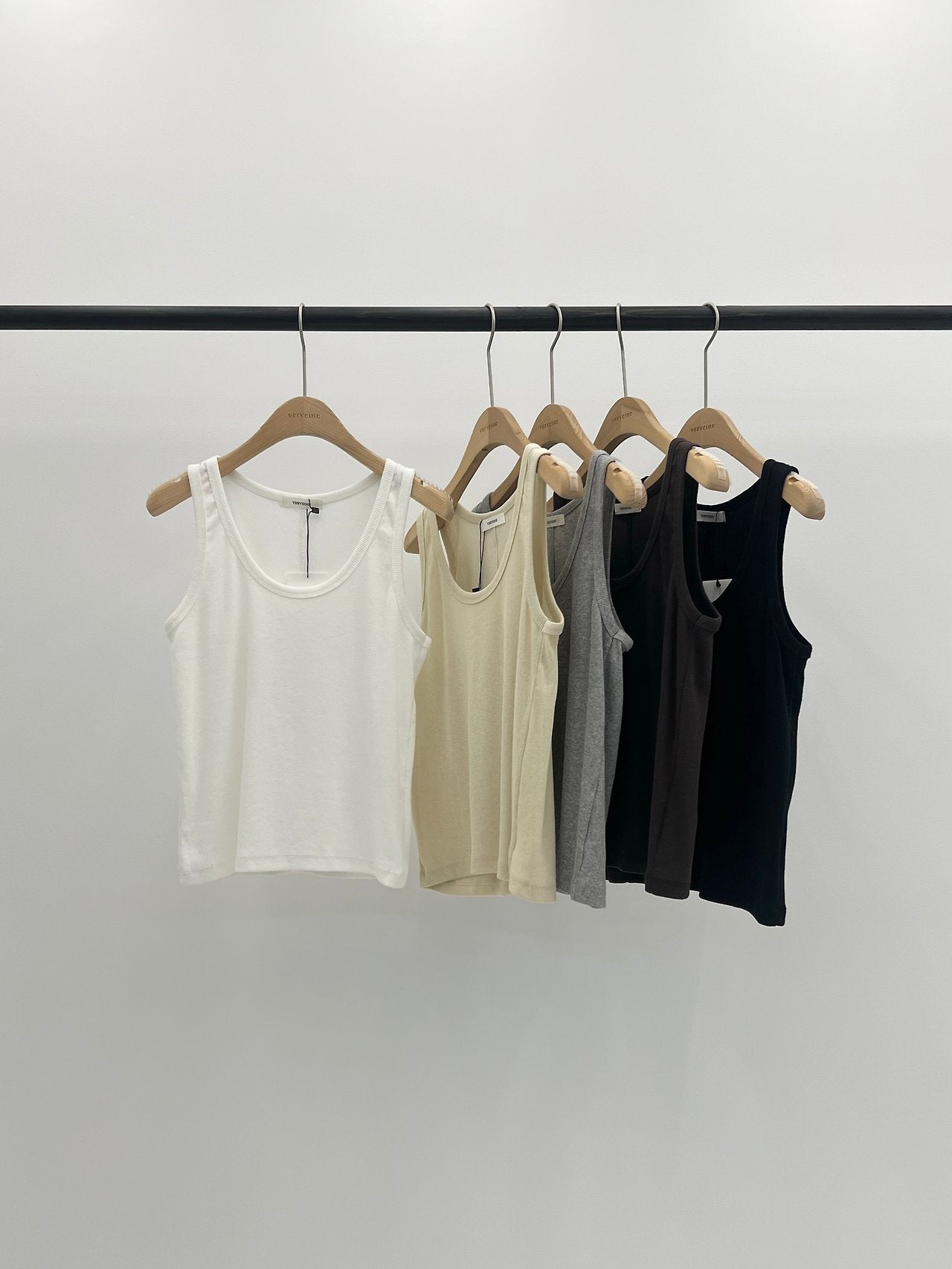 Line U-neck panel sleeveless-5col