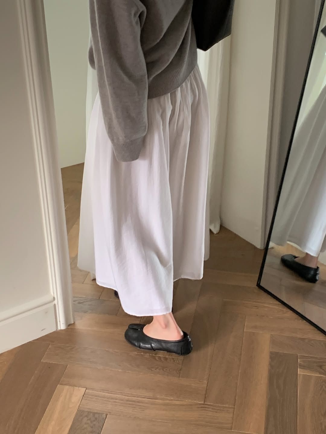 Bern volume shirring long skirt