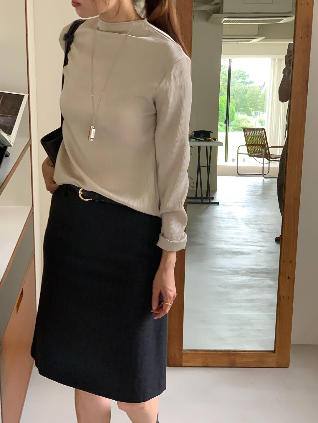 Noel A-line midi skirt-3col