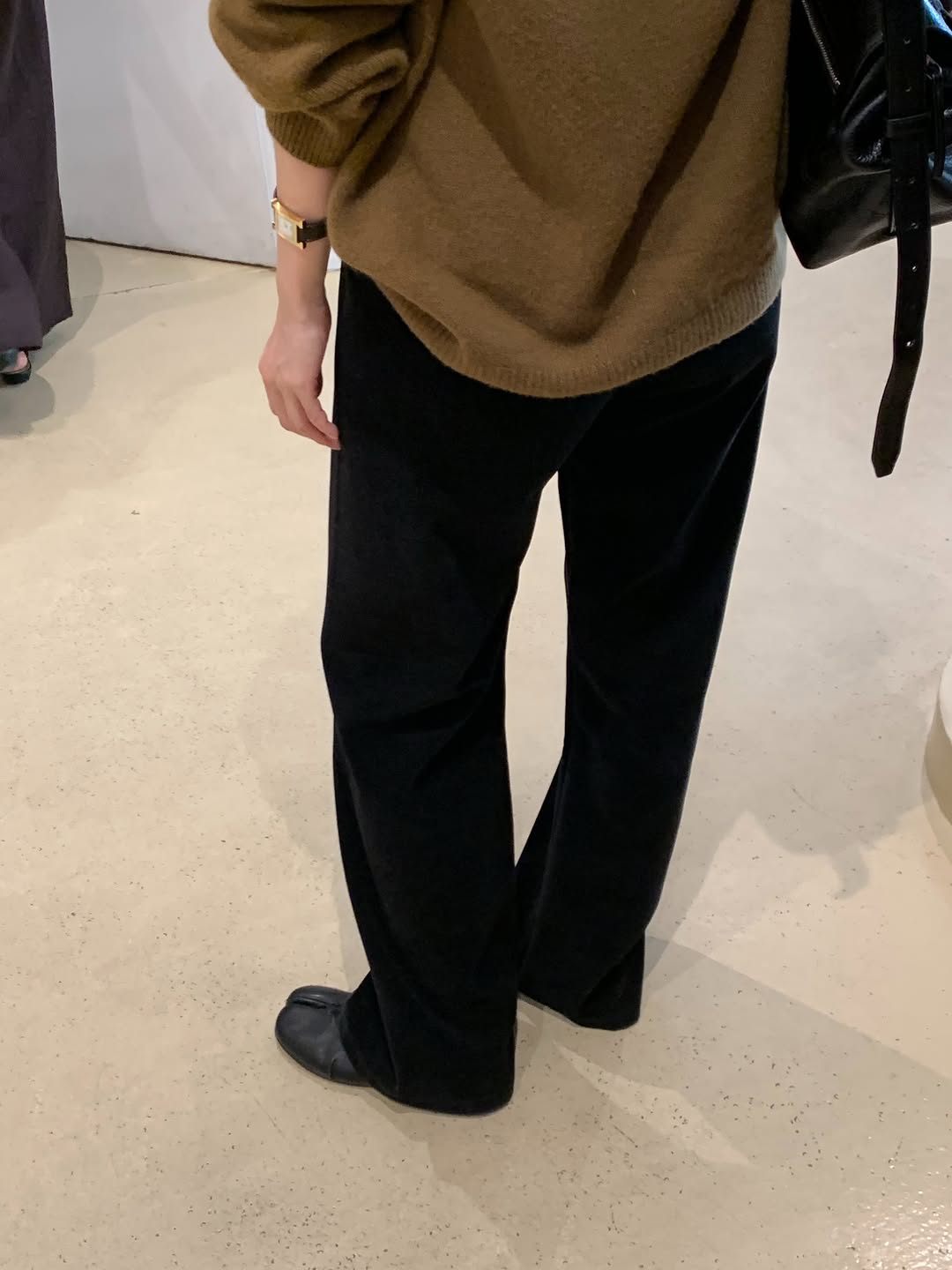 Velour corduroy banding pants-4col