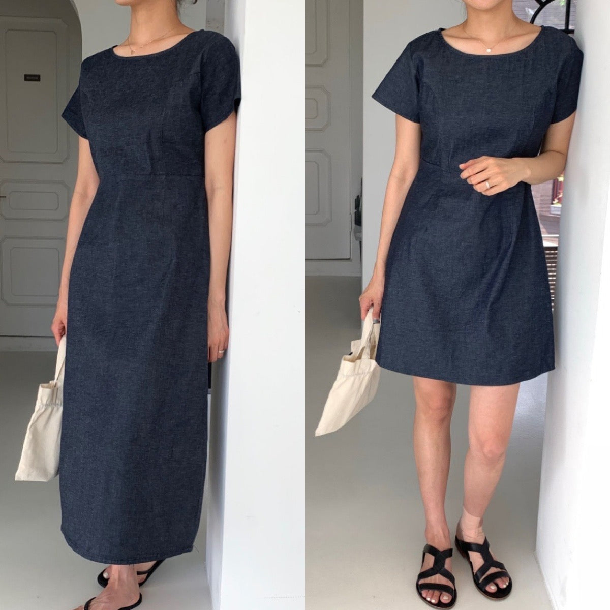 Deondo denim long&mini onepiece