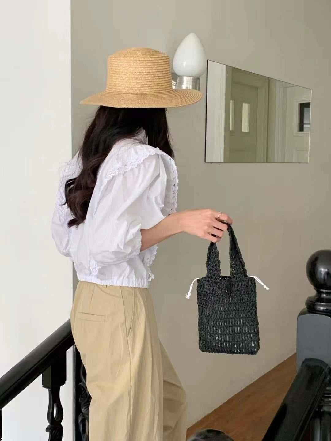 Straw daily tote bag-6col