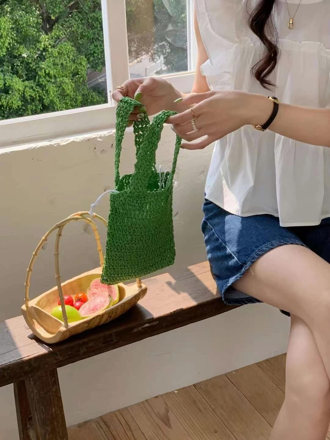 Straw daily tote bag-6col