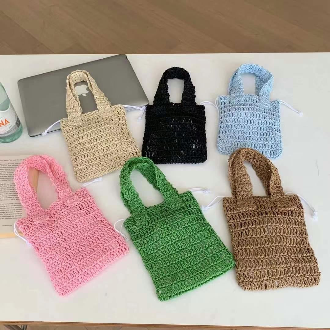 Straw daily tote bag-6col