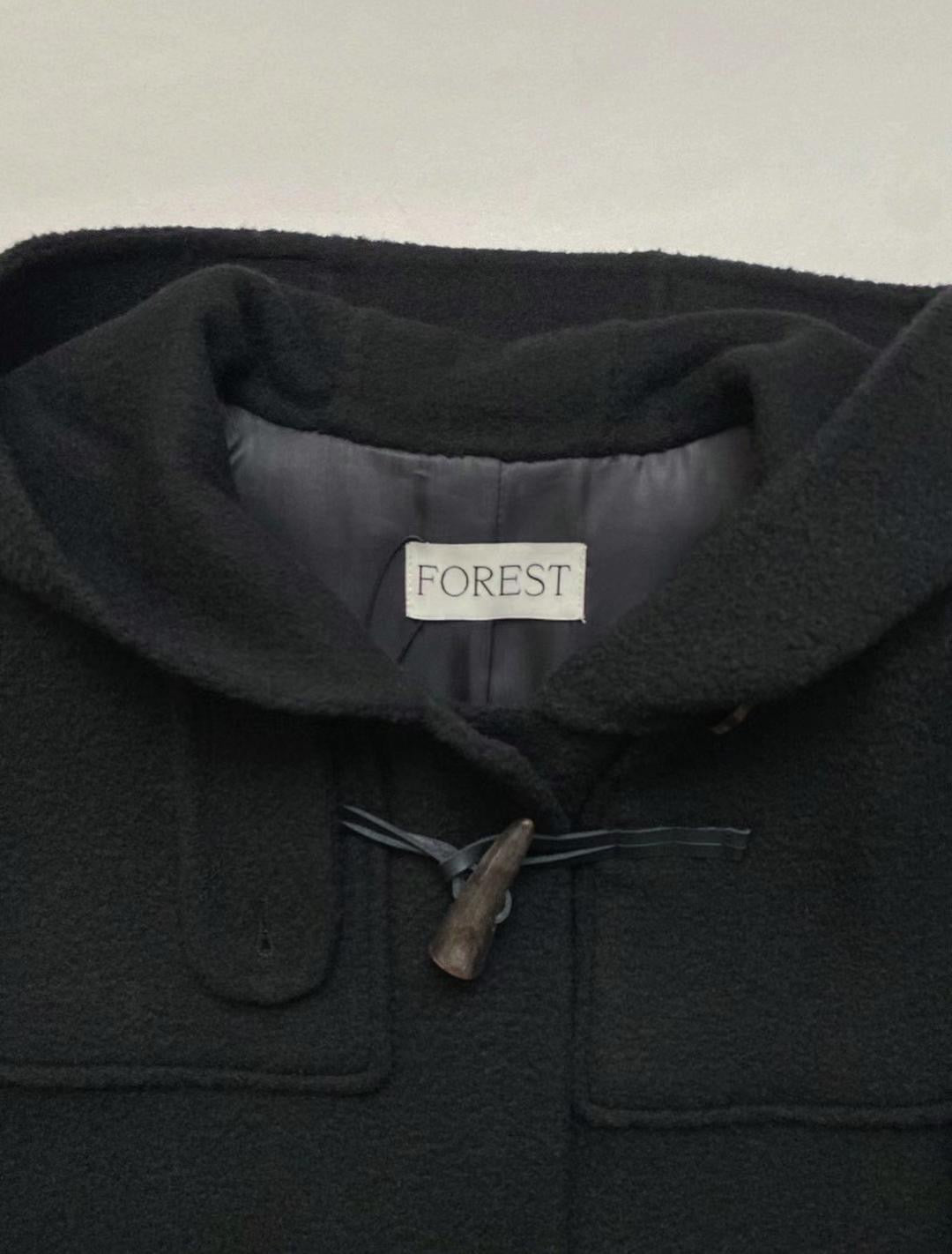 Forest duffle black handmade coat