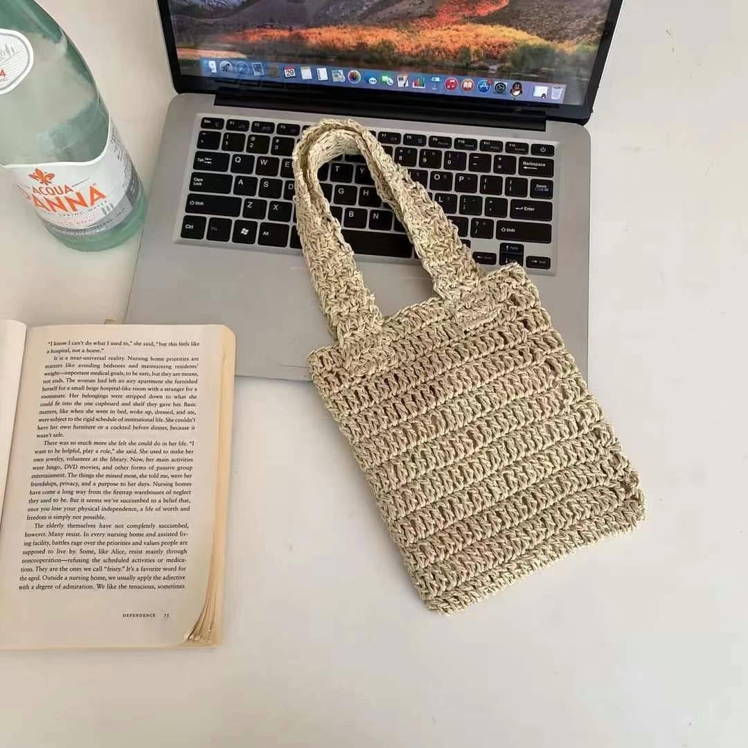 Straw daily tote bag-6col