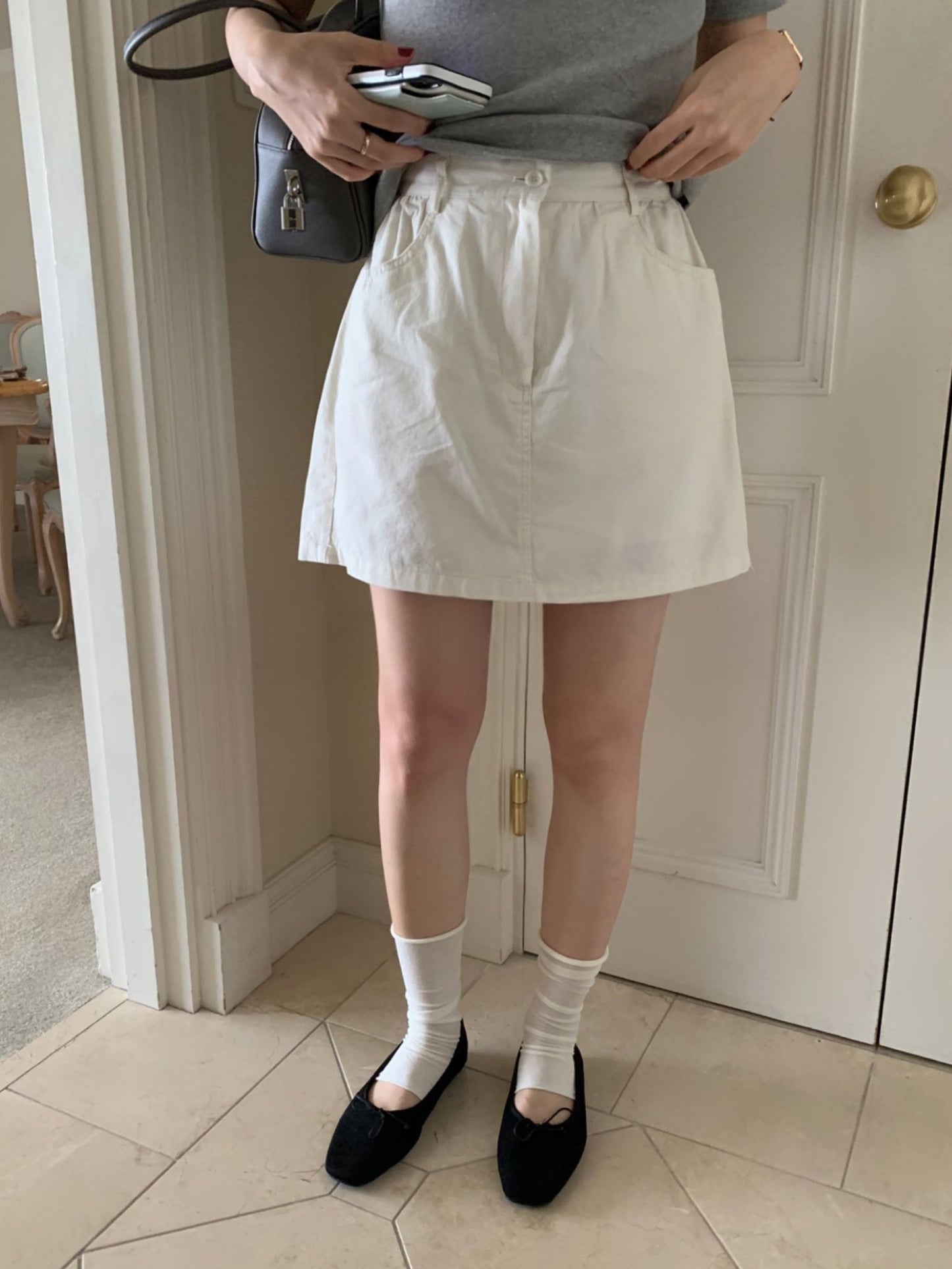Shirring Washing skirt-3col