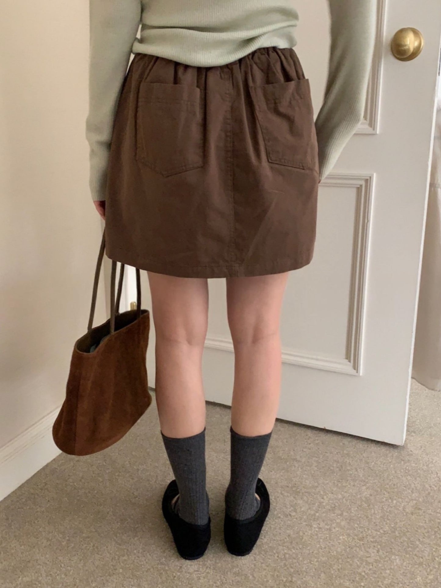 Shirring Washing skirt-3col