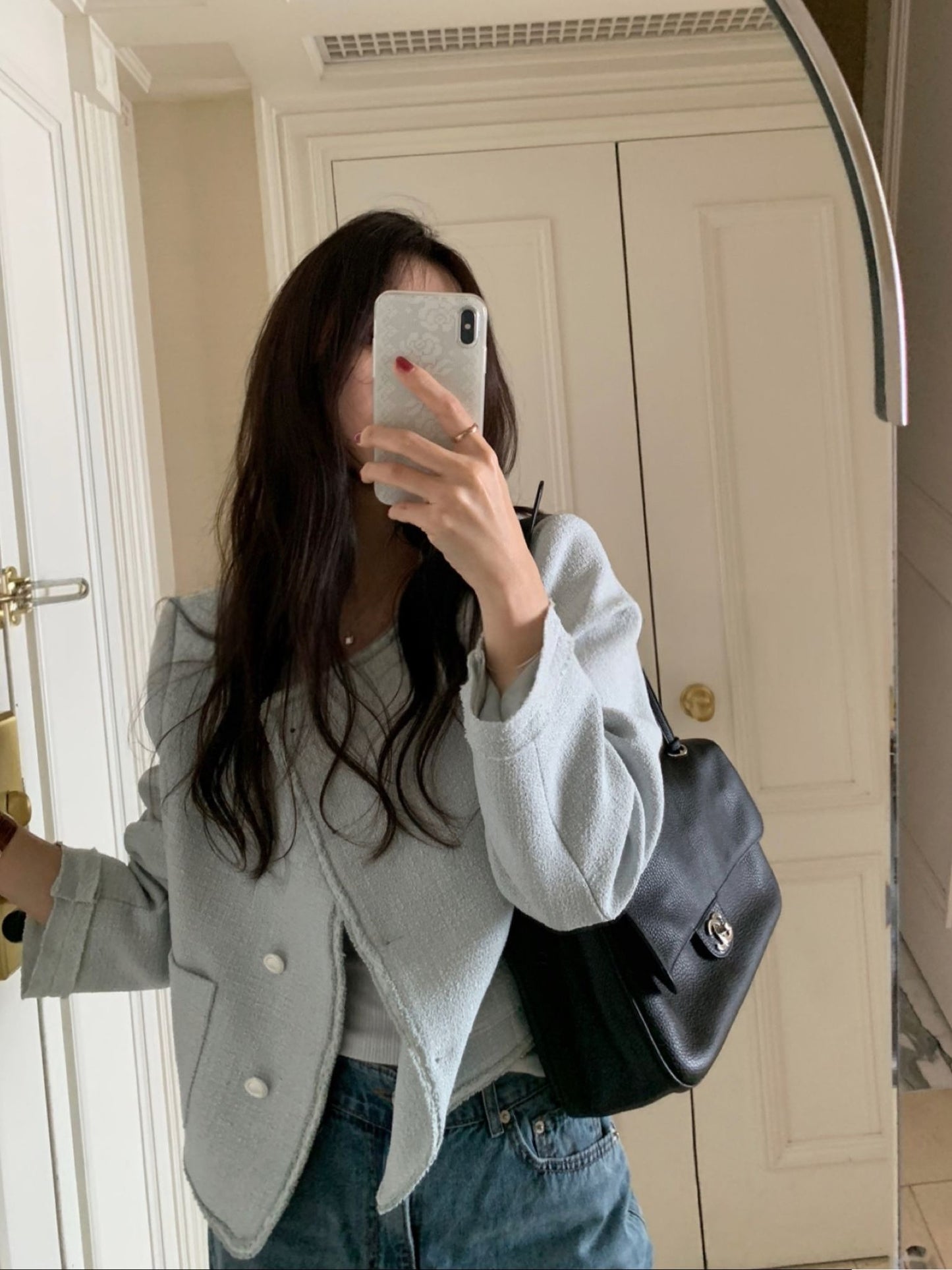 Glass tweed jacket-2col