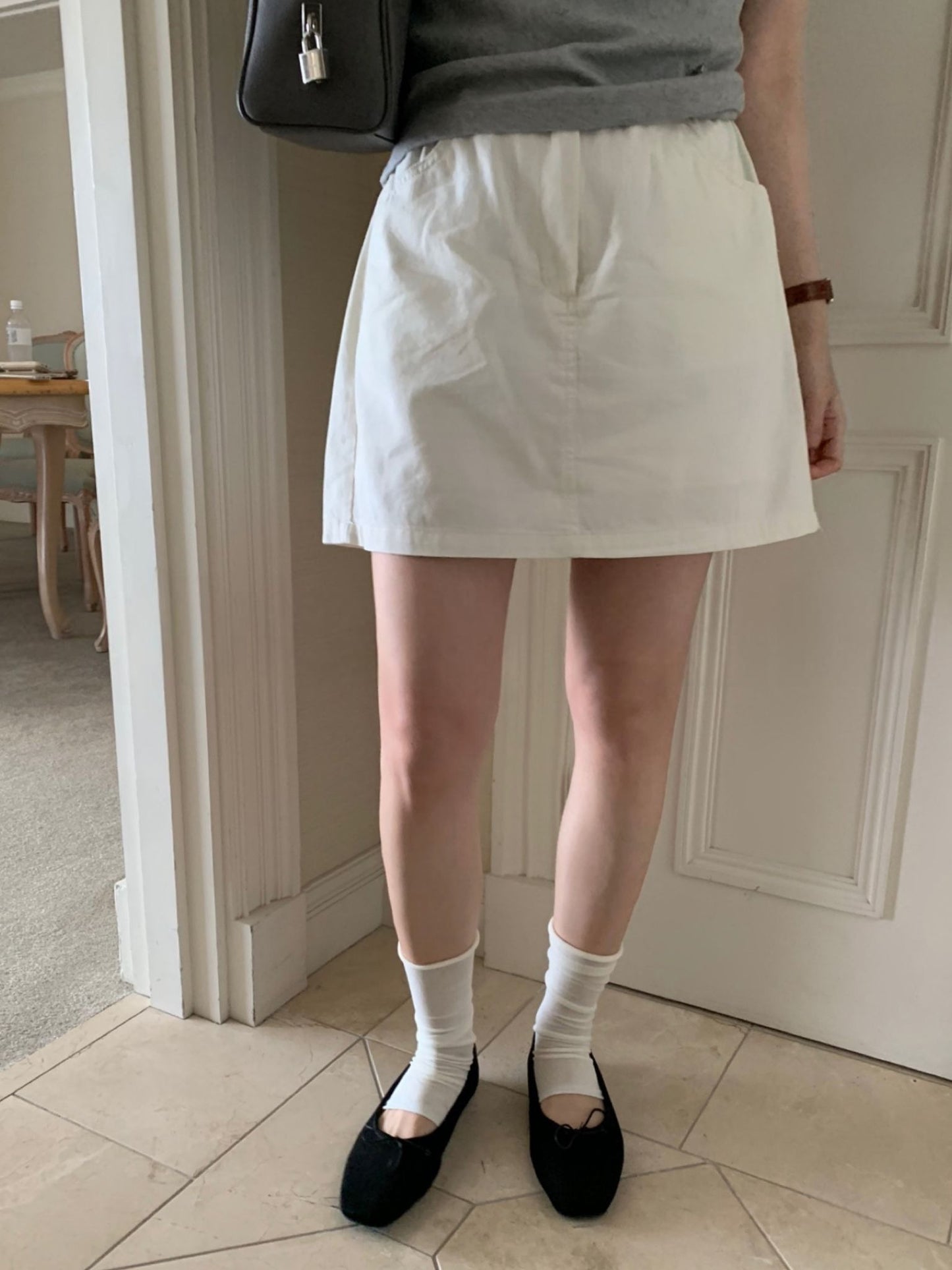 Shirring Washing skirt-3col