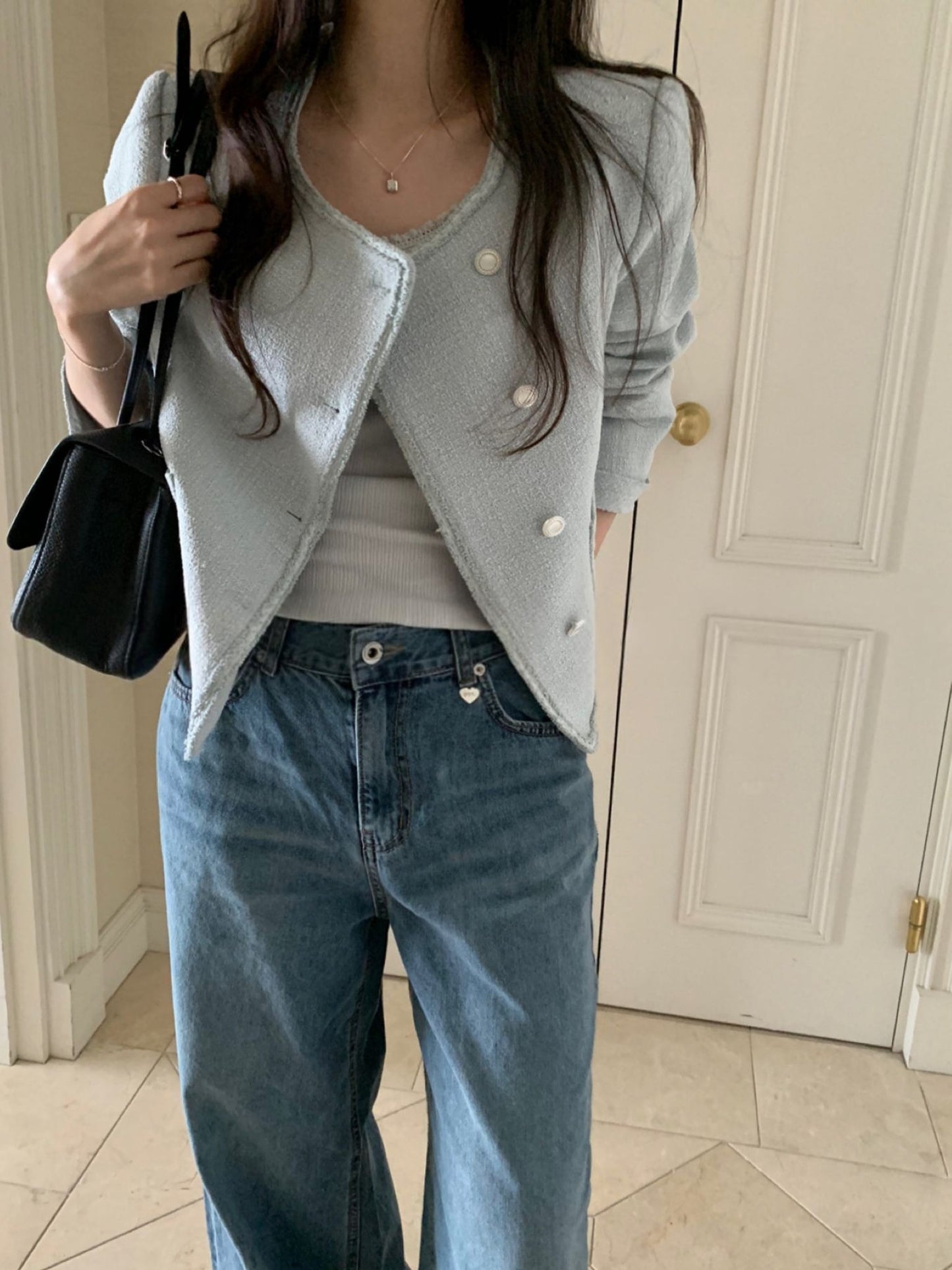Glass tweed jacket-2col