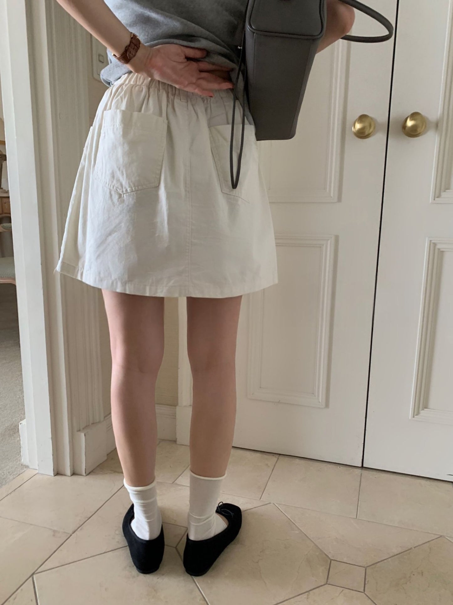 Shirring Washing skirt-3col