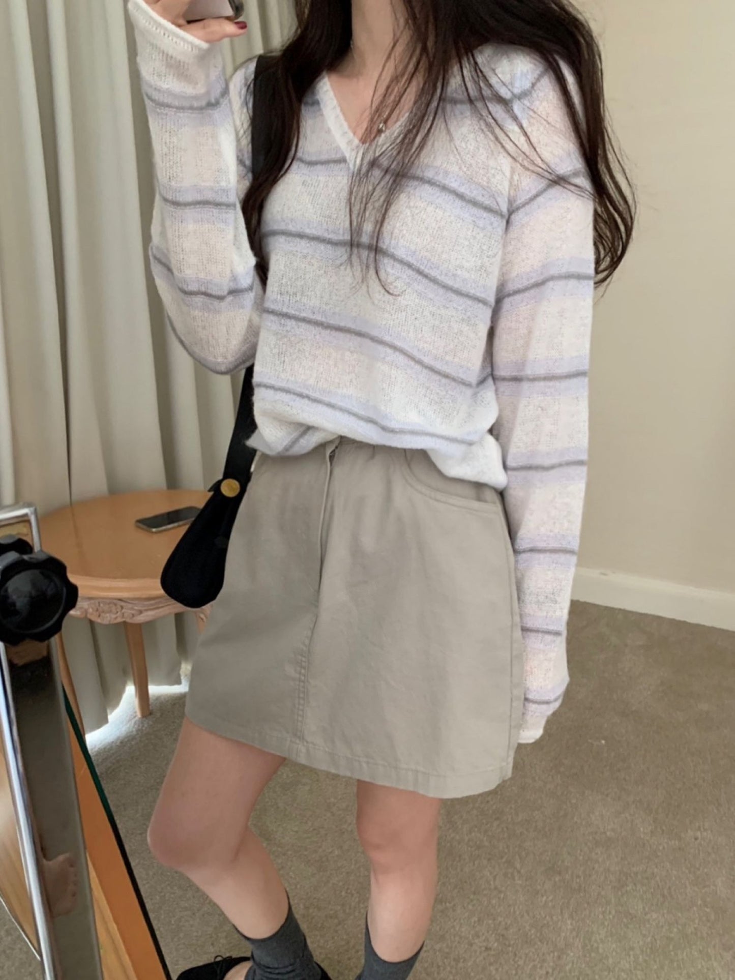 Shirring Washing skirt-3col