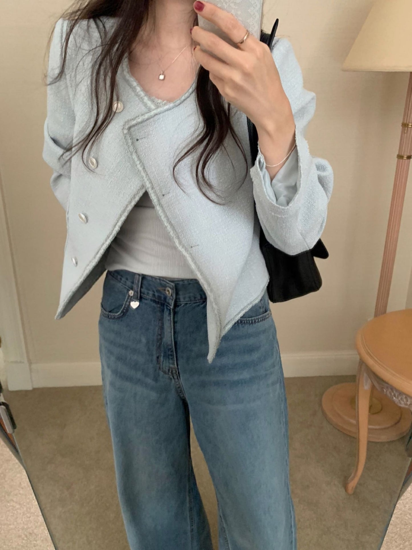 Glass tweed jacket-2col
