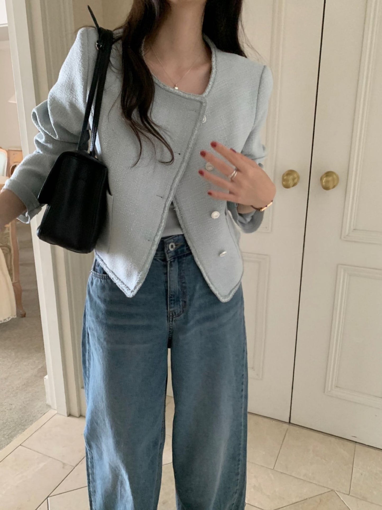 Glass tweed jacket-2col