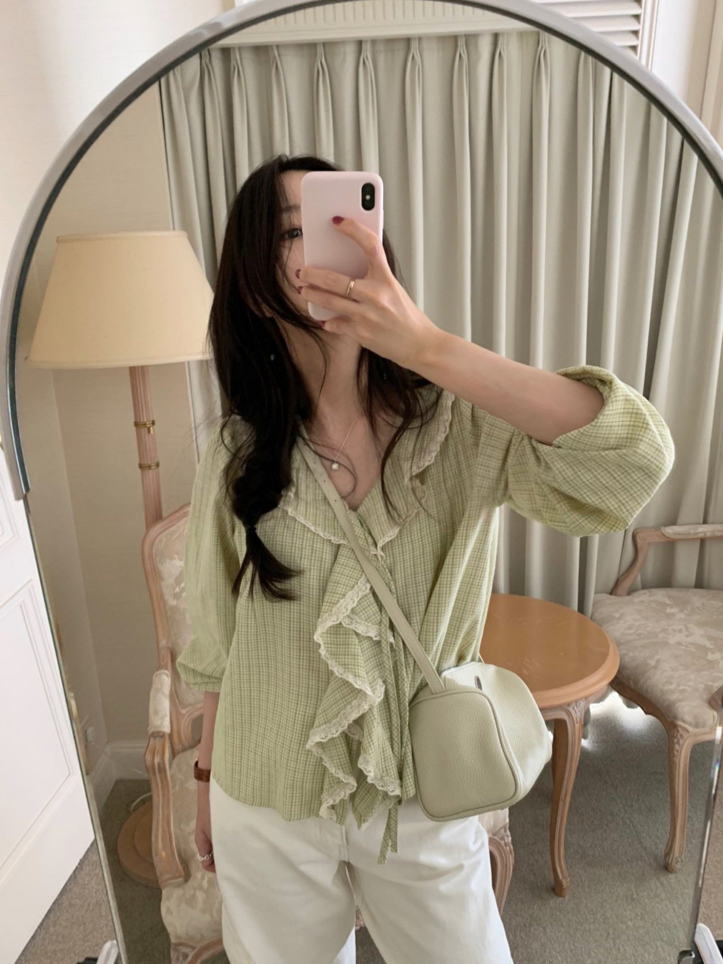 Nelly Check Blouse-2col