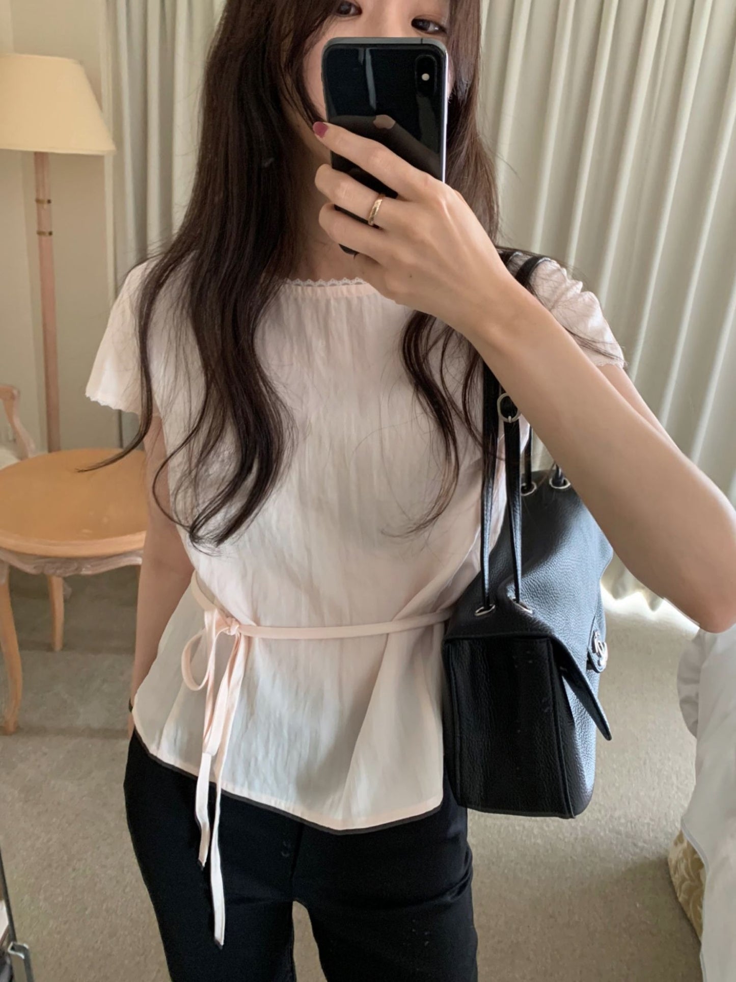 Pudding half blouse-3col