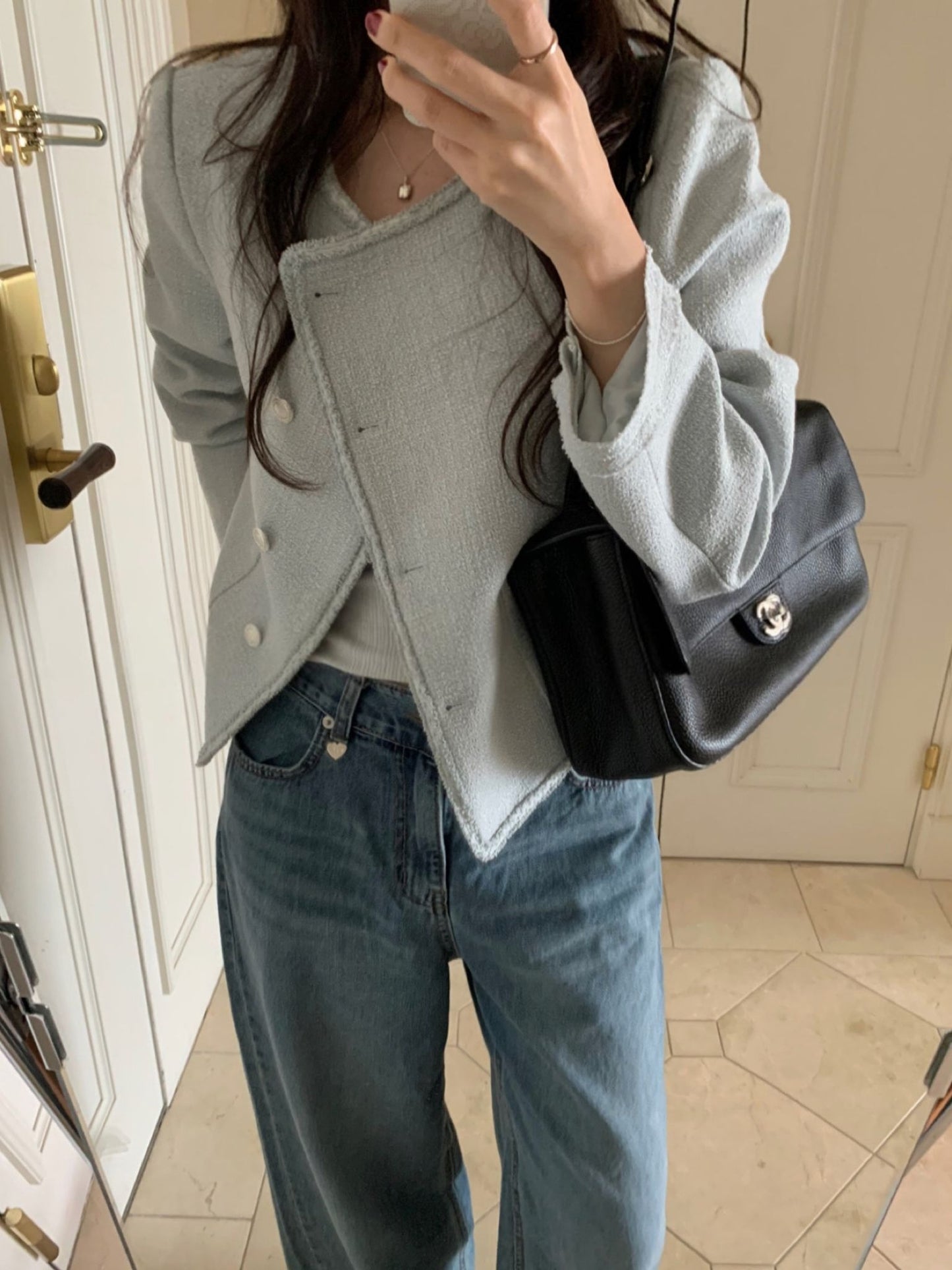 Glass tweed jacket-2col