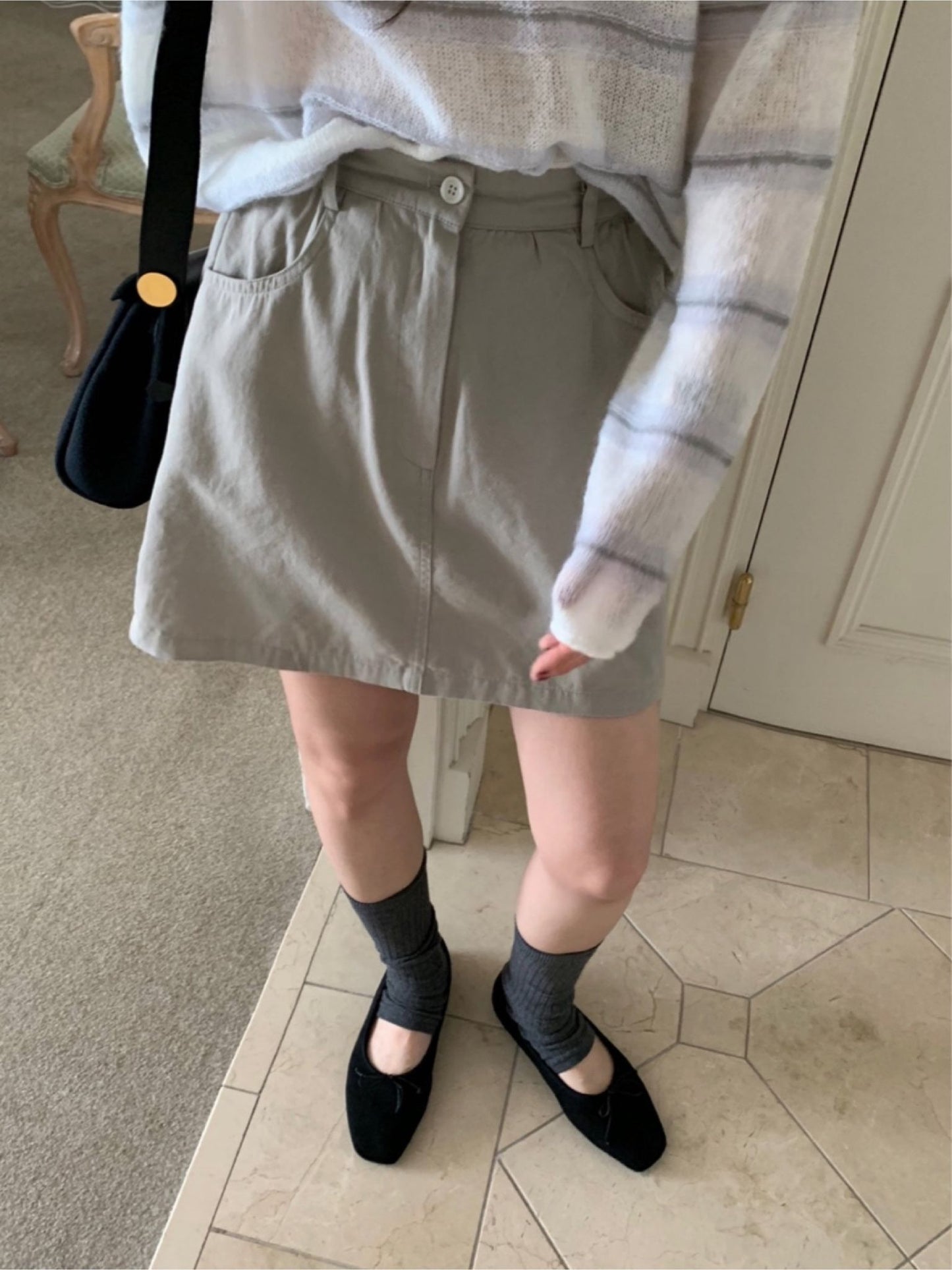 Shirring Washing skirt-3col