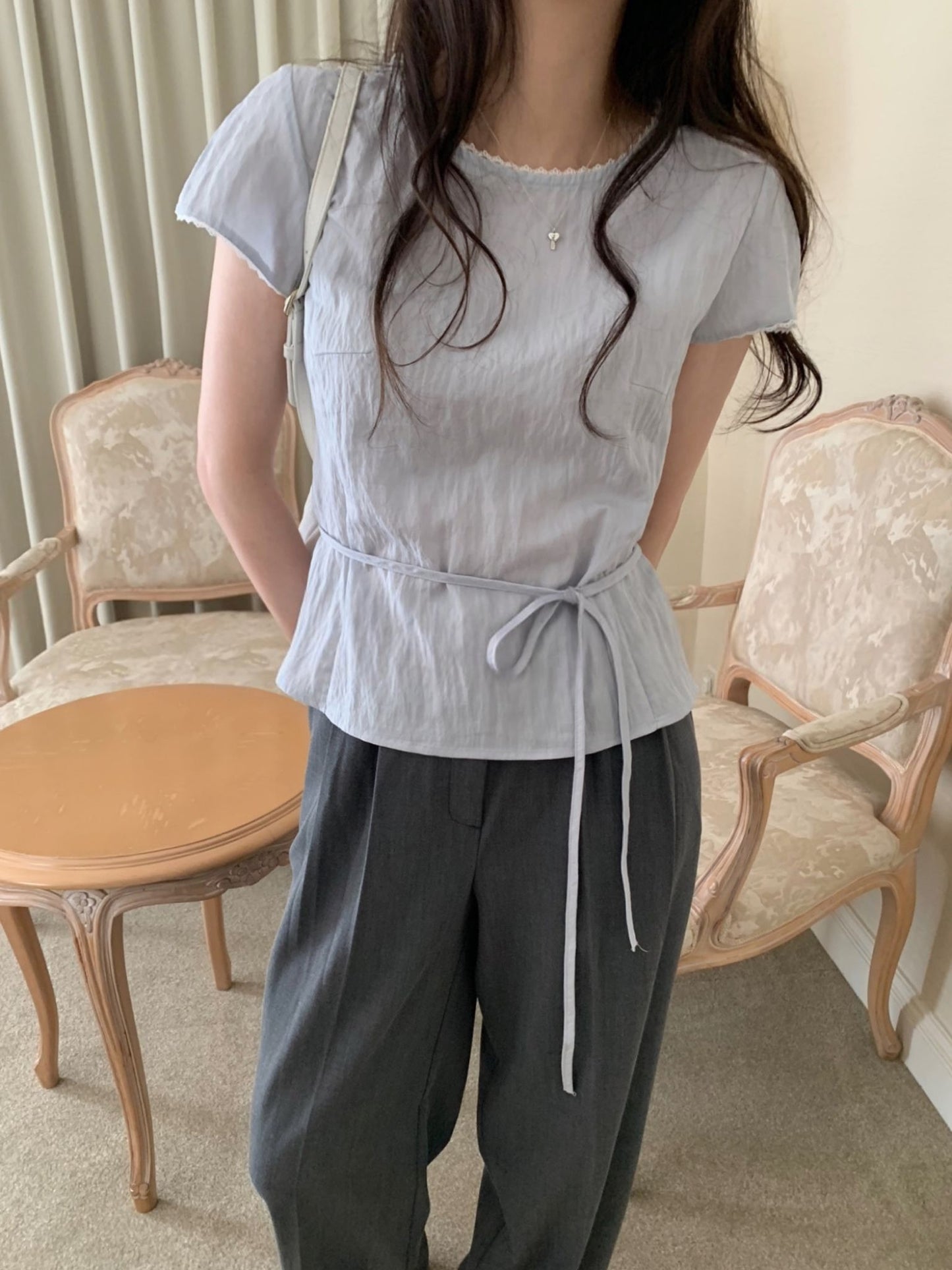 Pudding half blouse-3col