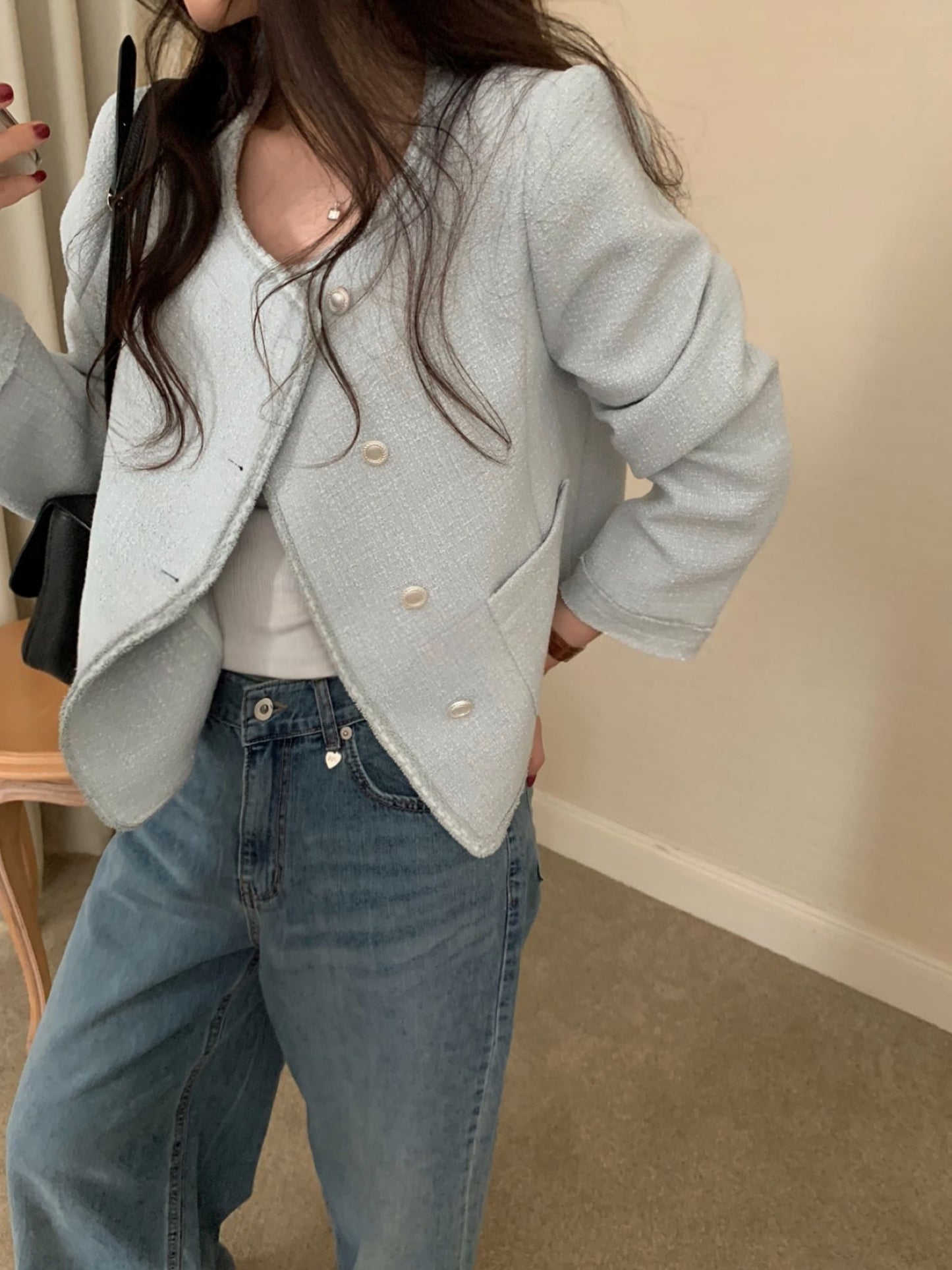 Glass tweed jacket-2col
