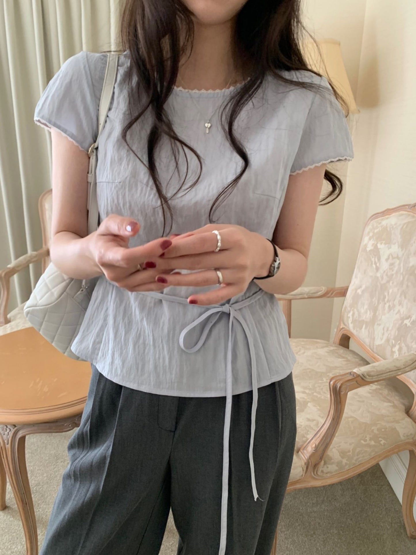 Pudding half blouse-3col