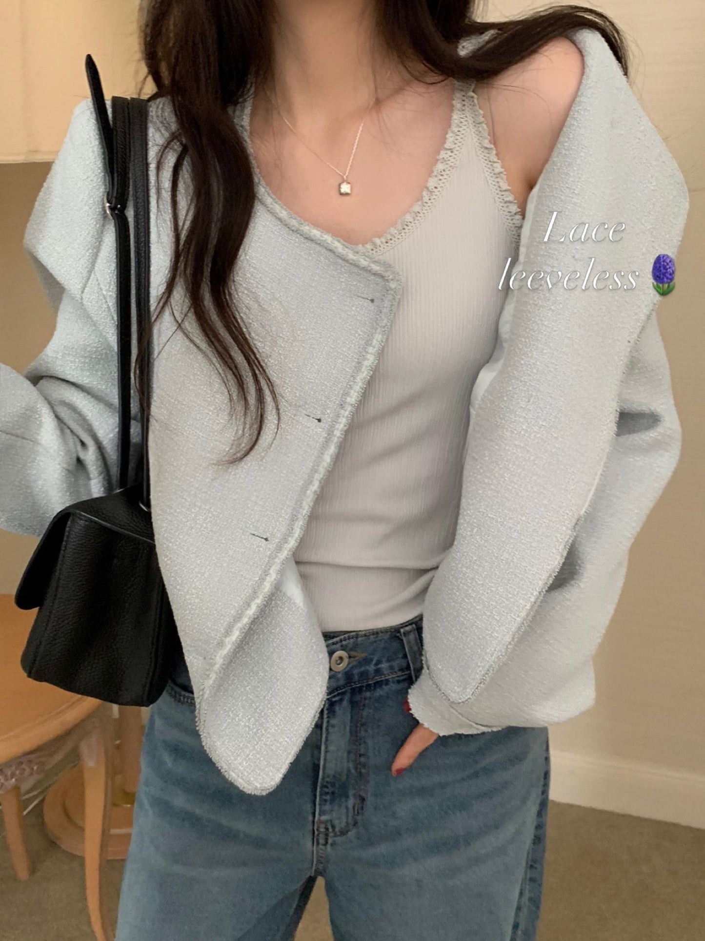 Glass tweed jacket-2col