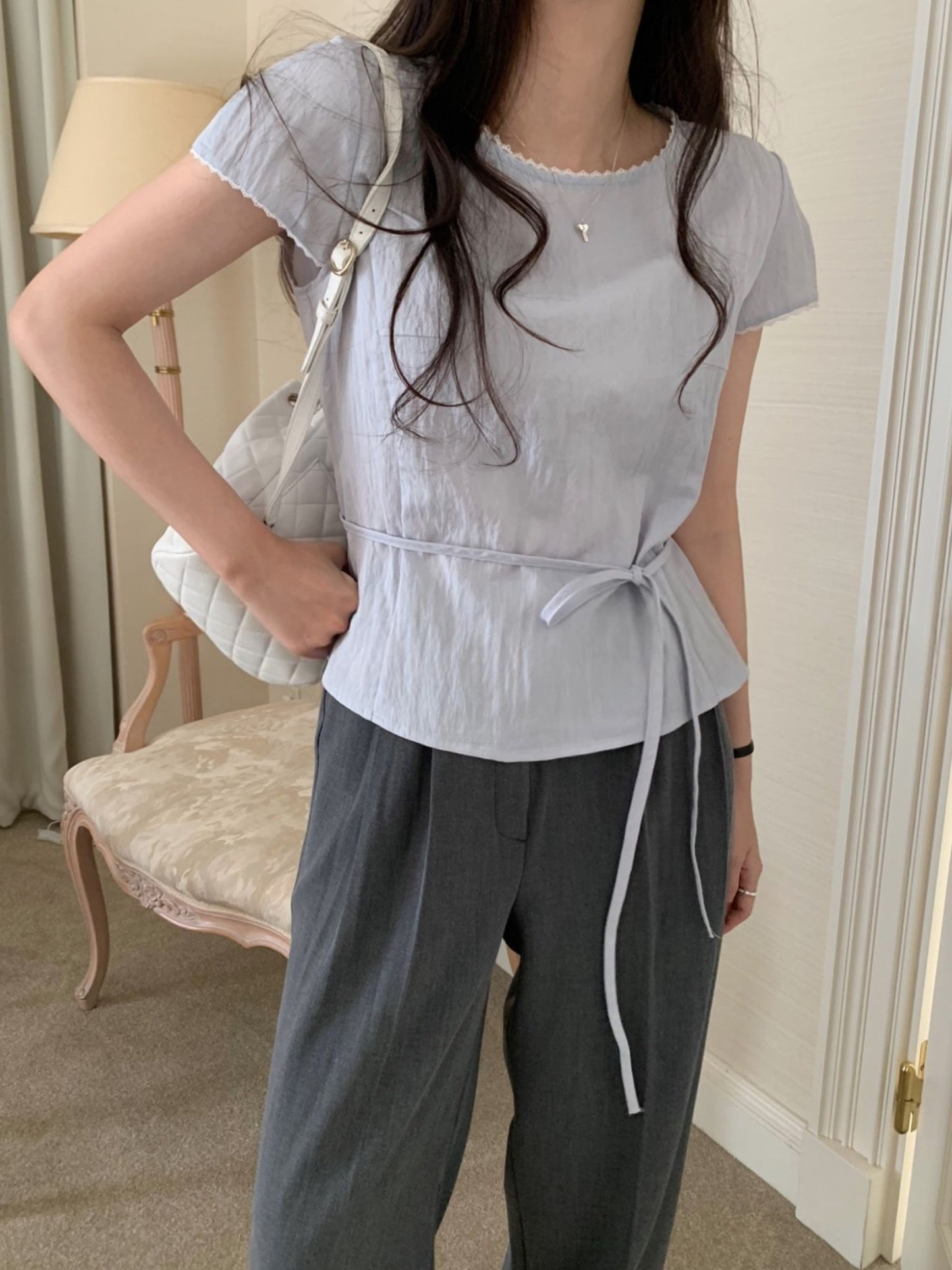 Pudding half blouse-3col