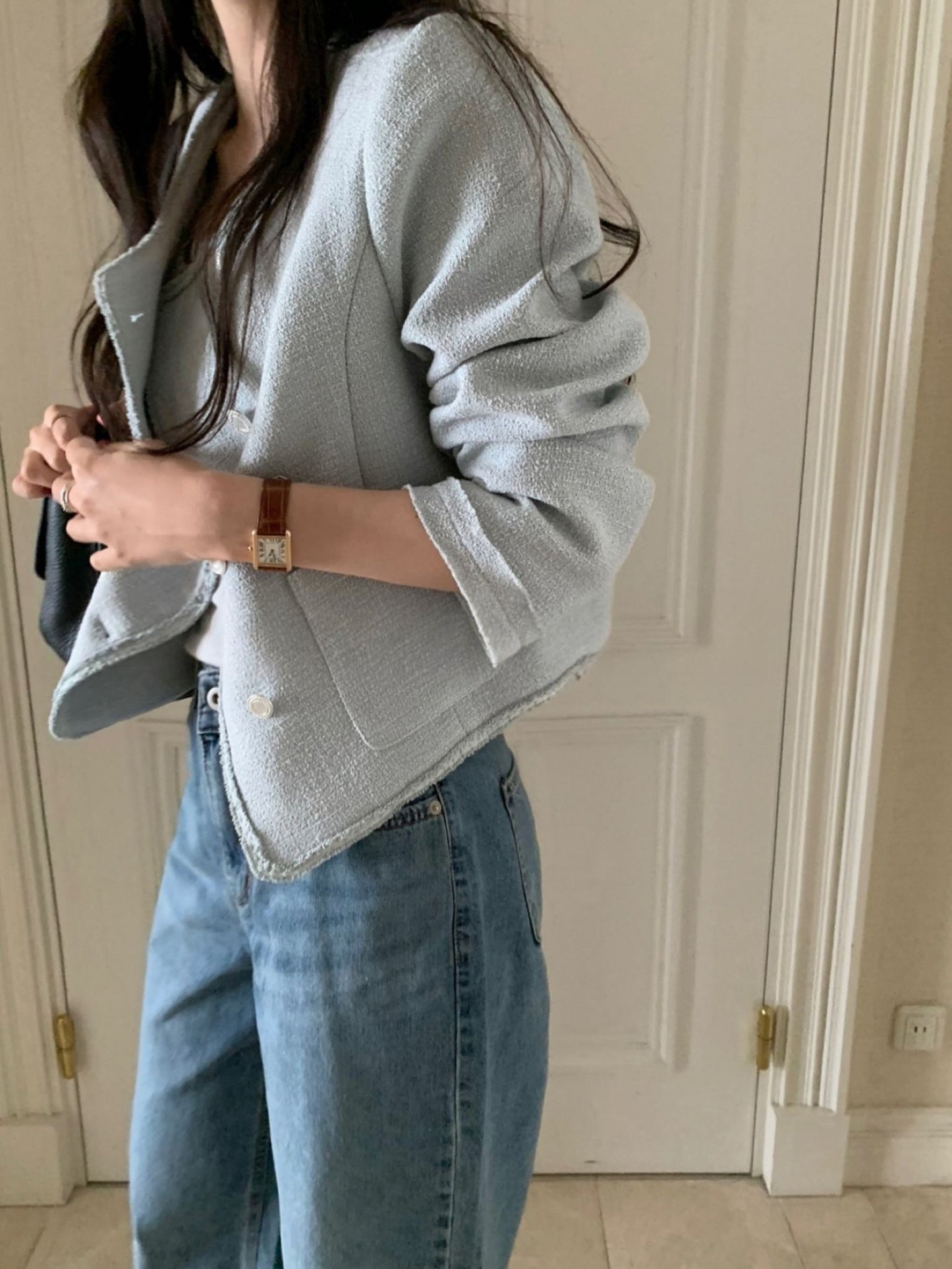 Glass tweed jacket-2col