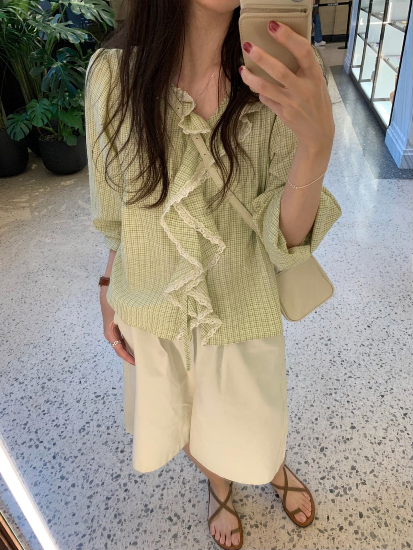 Nelly Check Blouse-2col