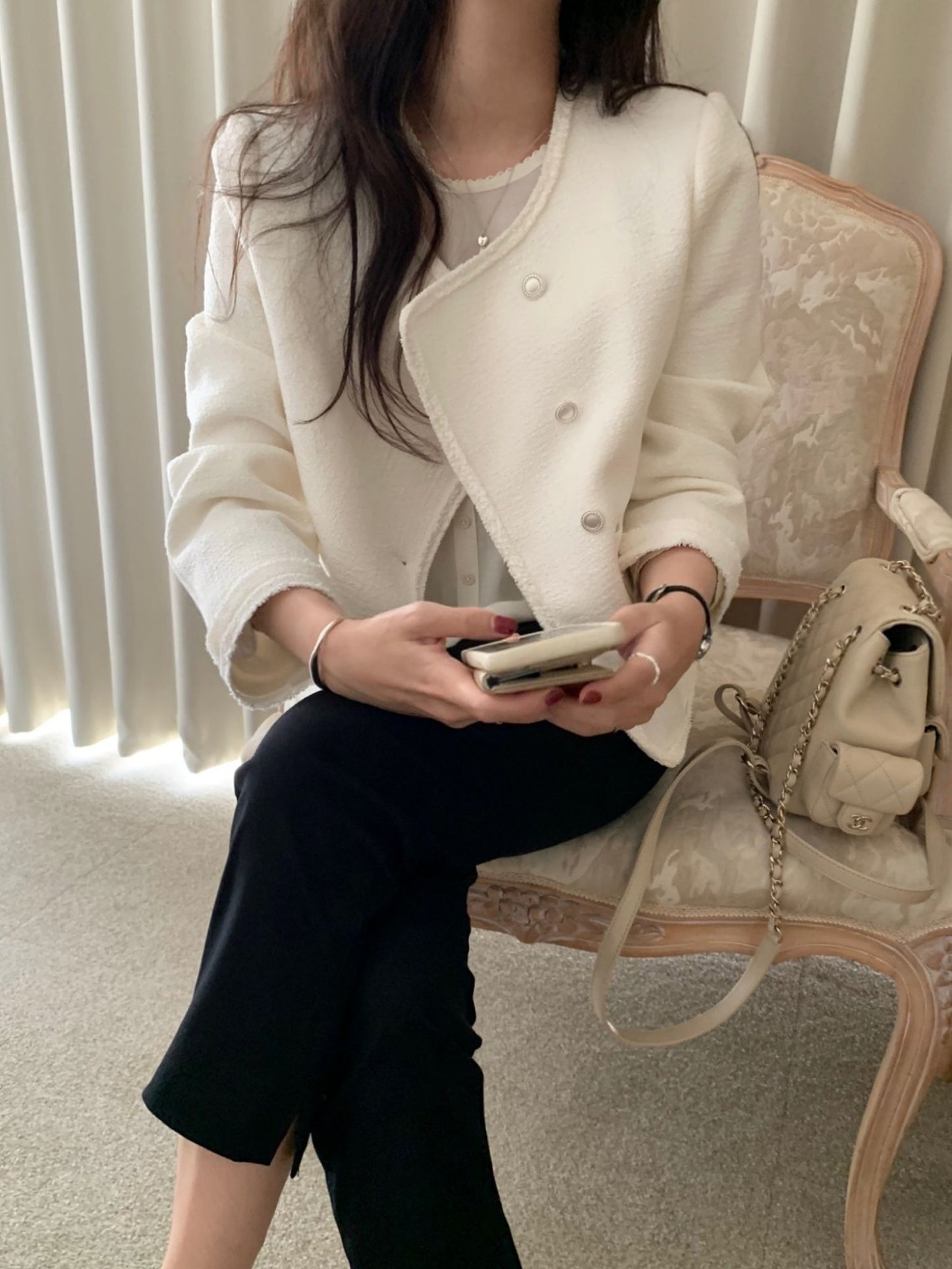 Glass tweed jacket-2col