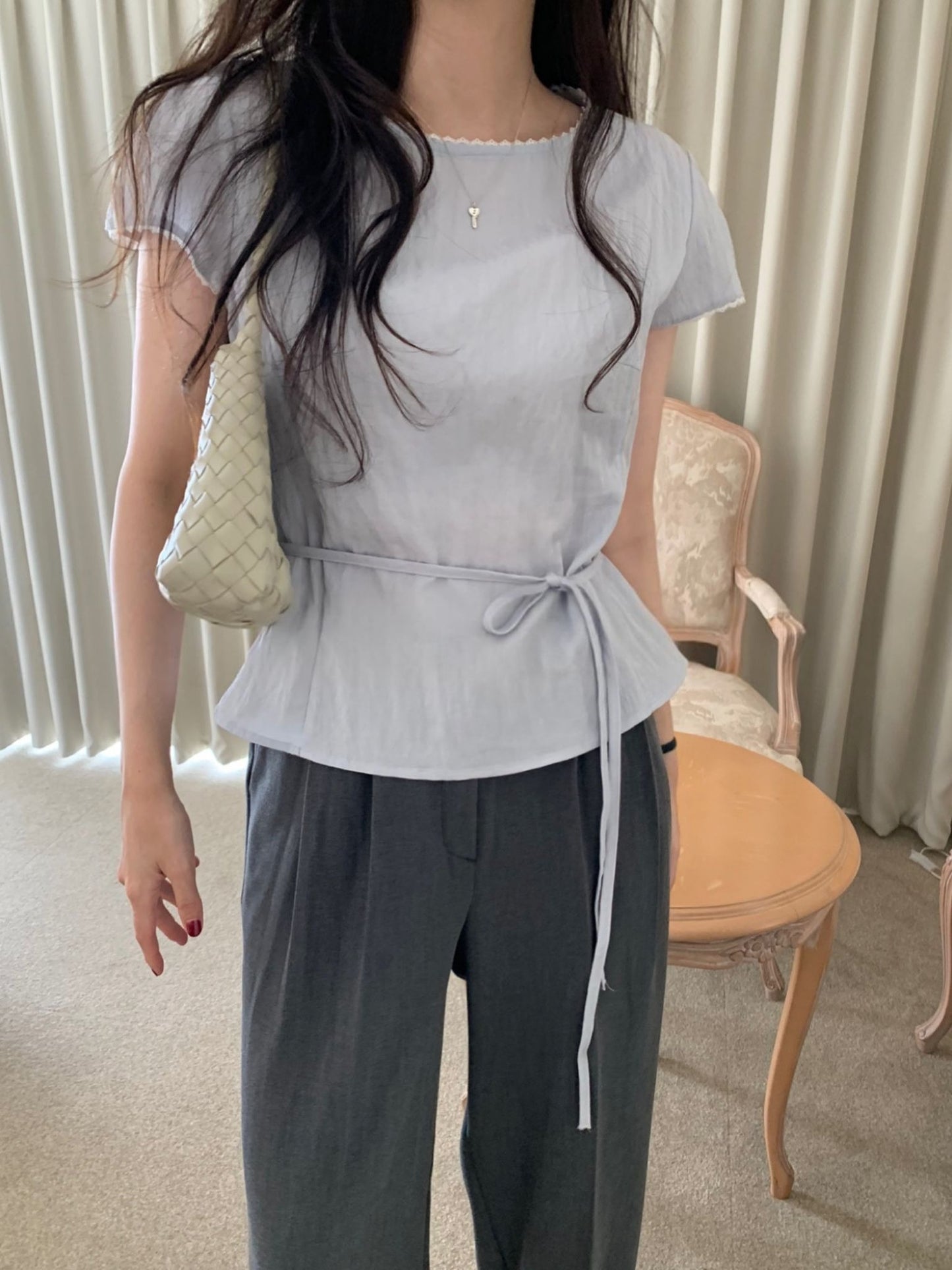 Pudding half blouse-3col