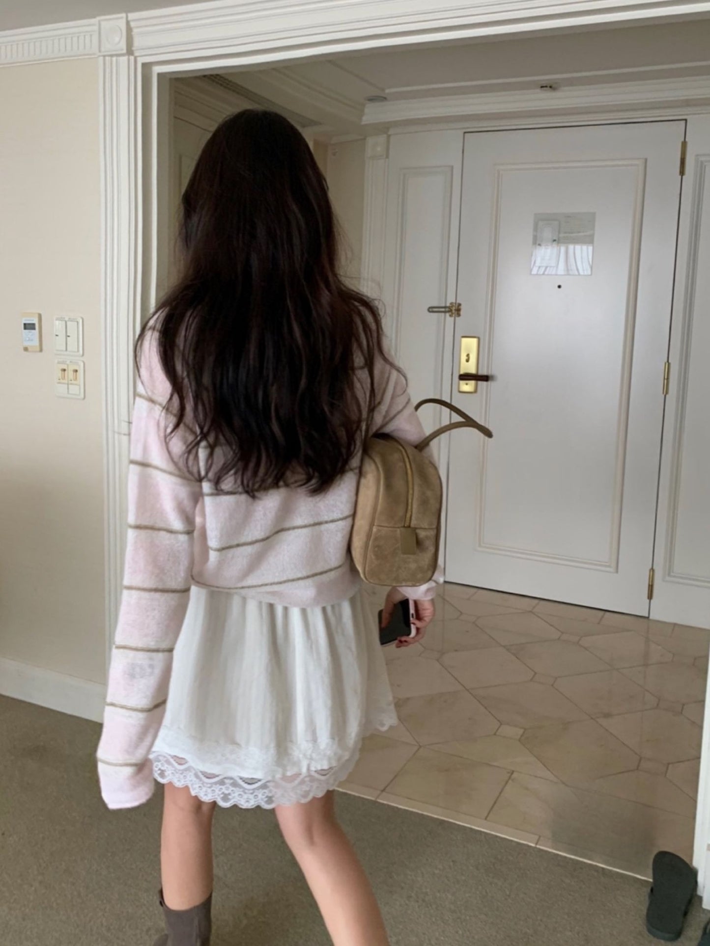 Chunky lace skirt-2col