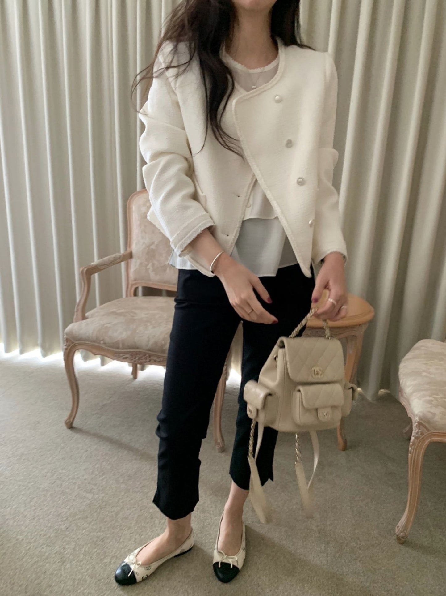 Glass tweed jacket-2col