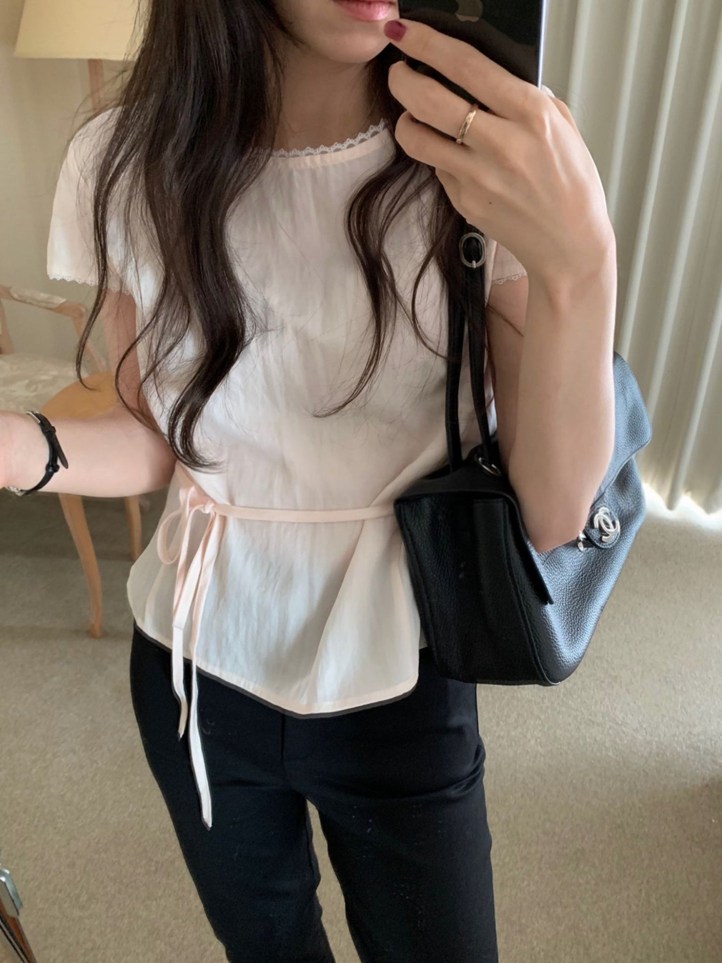 Pudding half blouse-3col