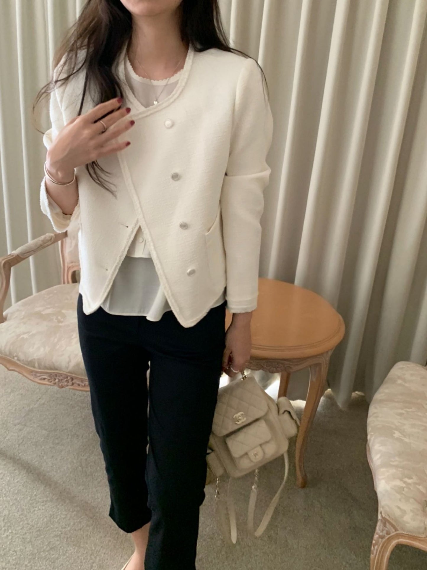 Glass tweed jacket-2col