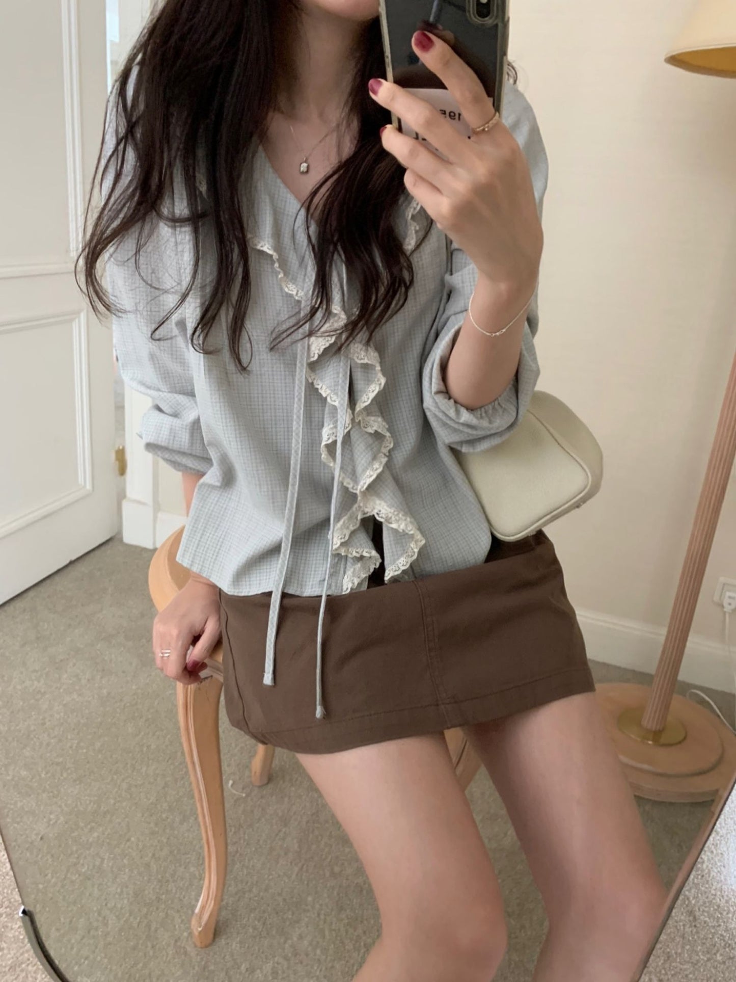 Nelly Check Blouse-2col