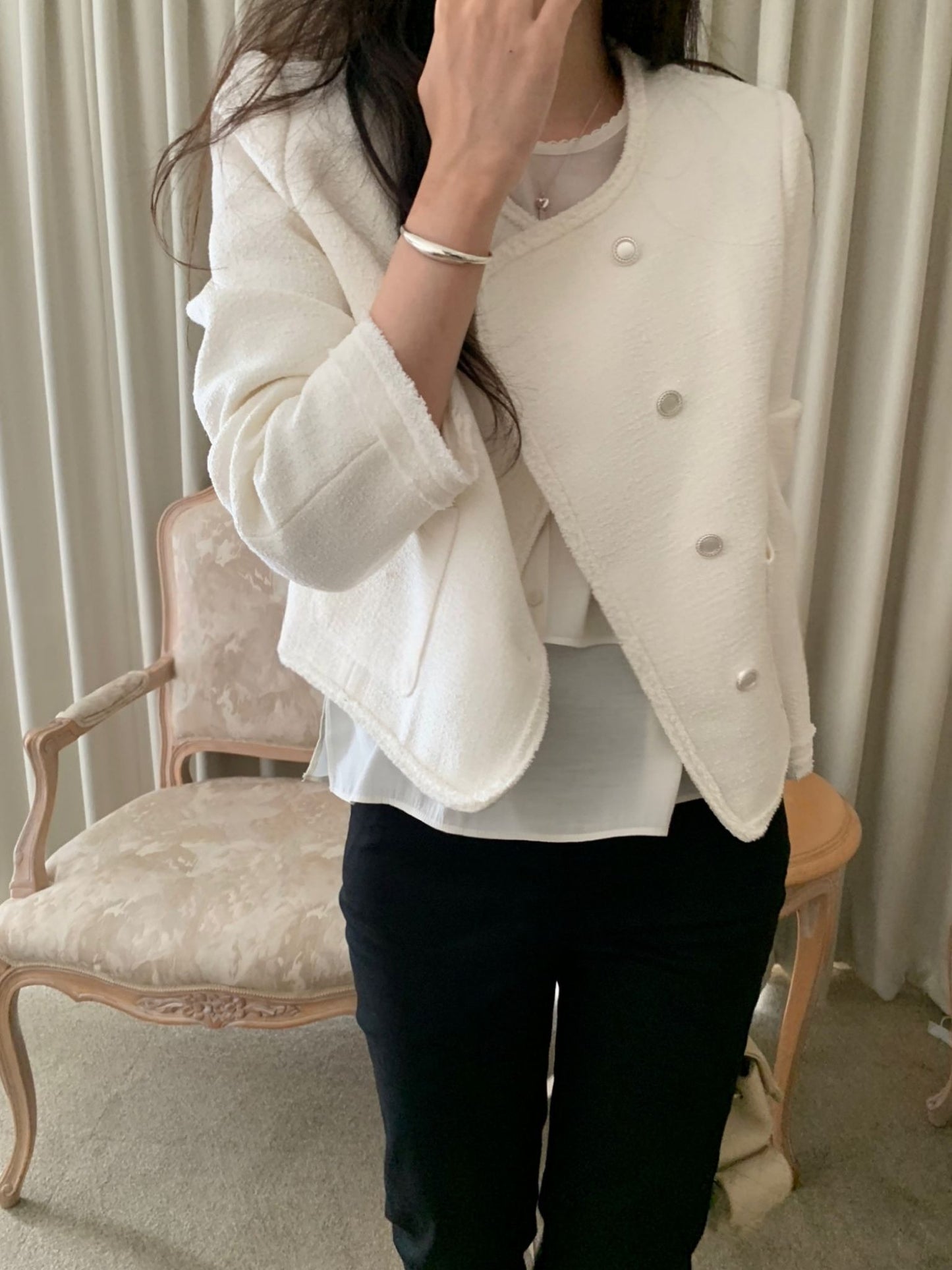 Glass tweed jacket-2col