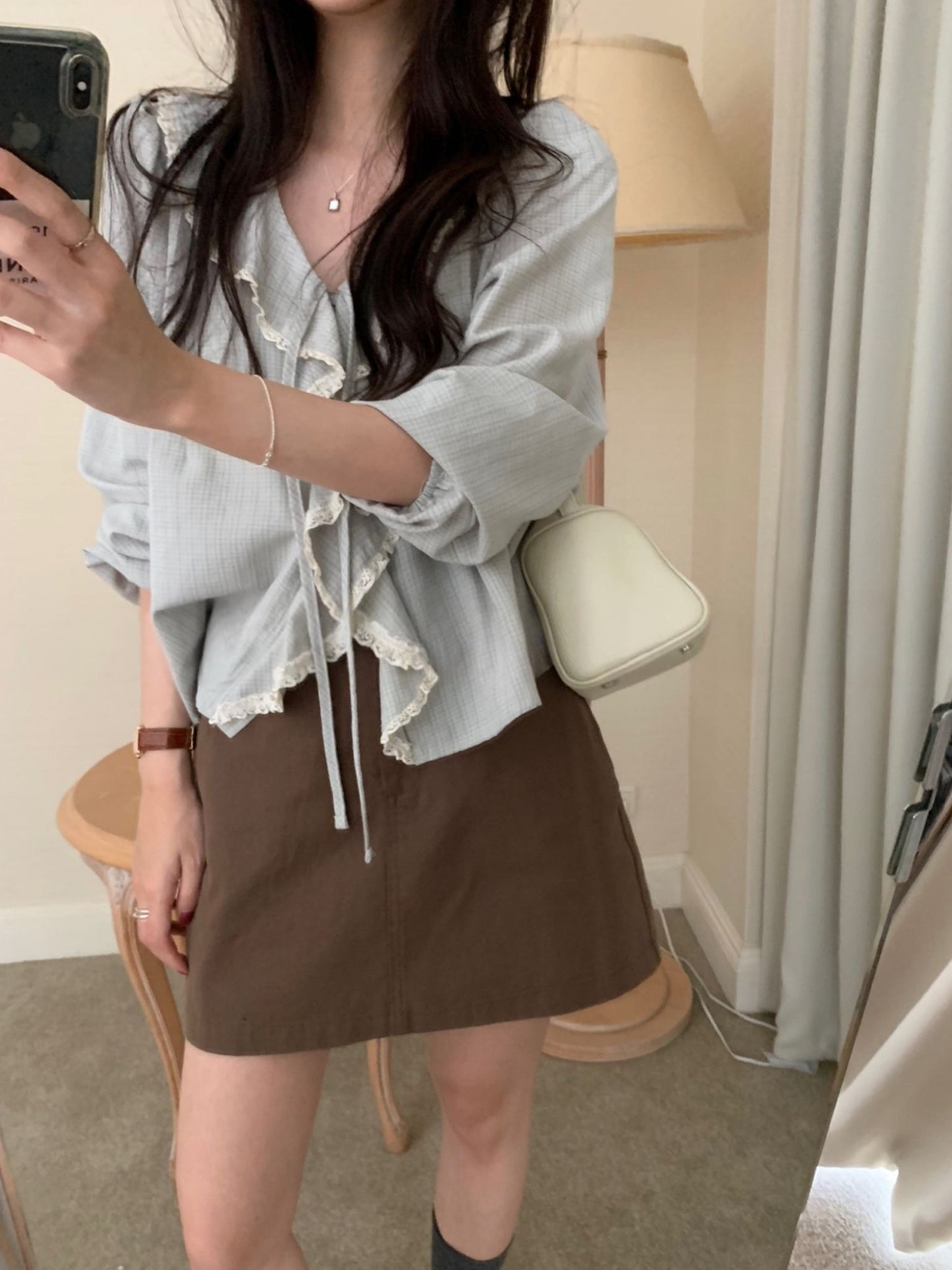 Nelly Check Blouse-2col