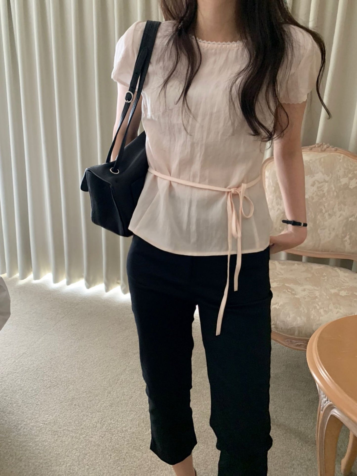 Pudding half blouse-3col