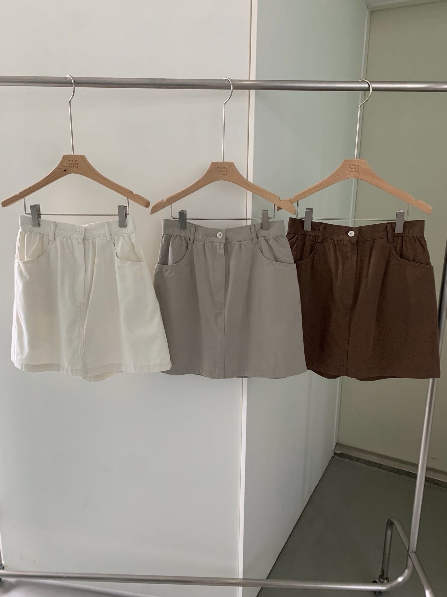 Shirring Washing skirt-3col