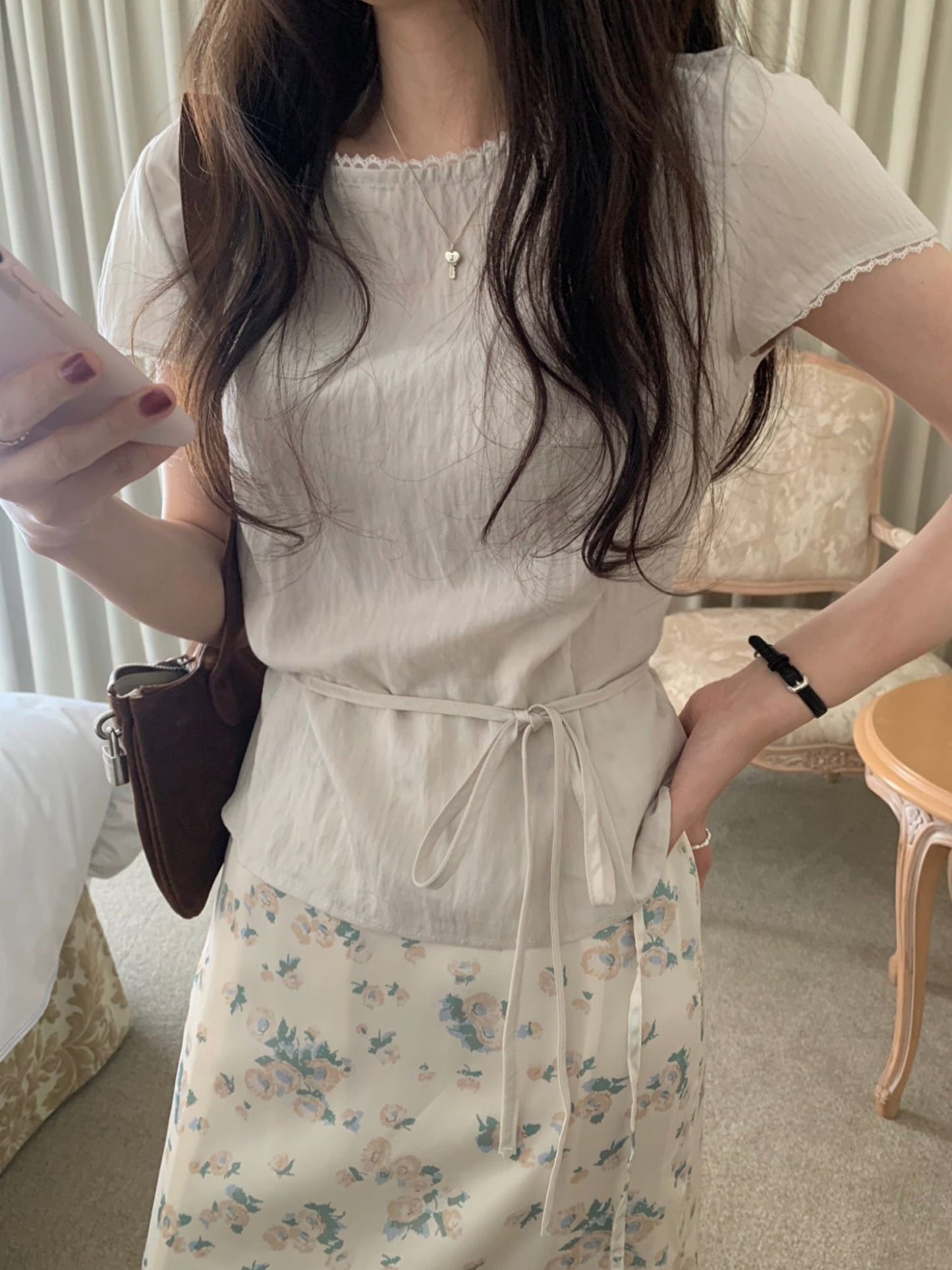 Pudding half blouse-3col