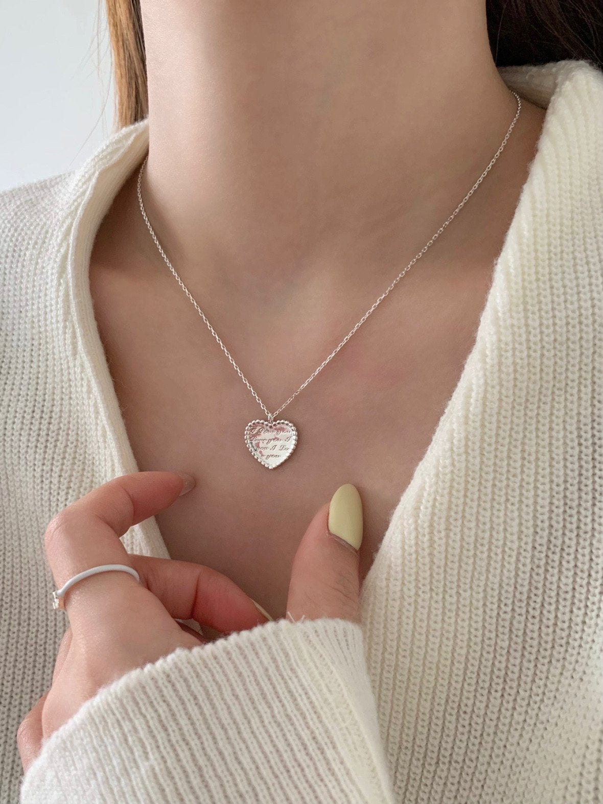 Big heart lettering necklace